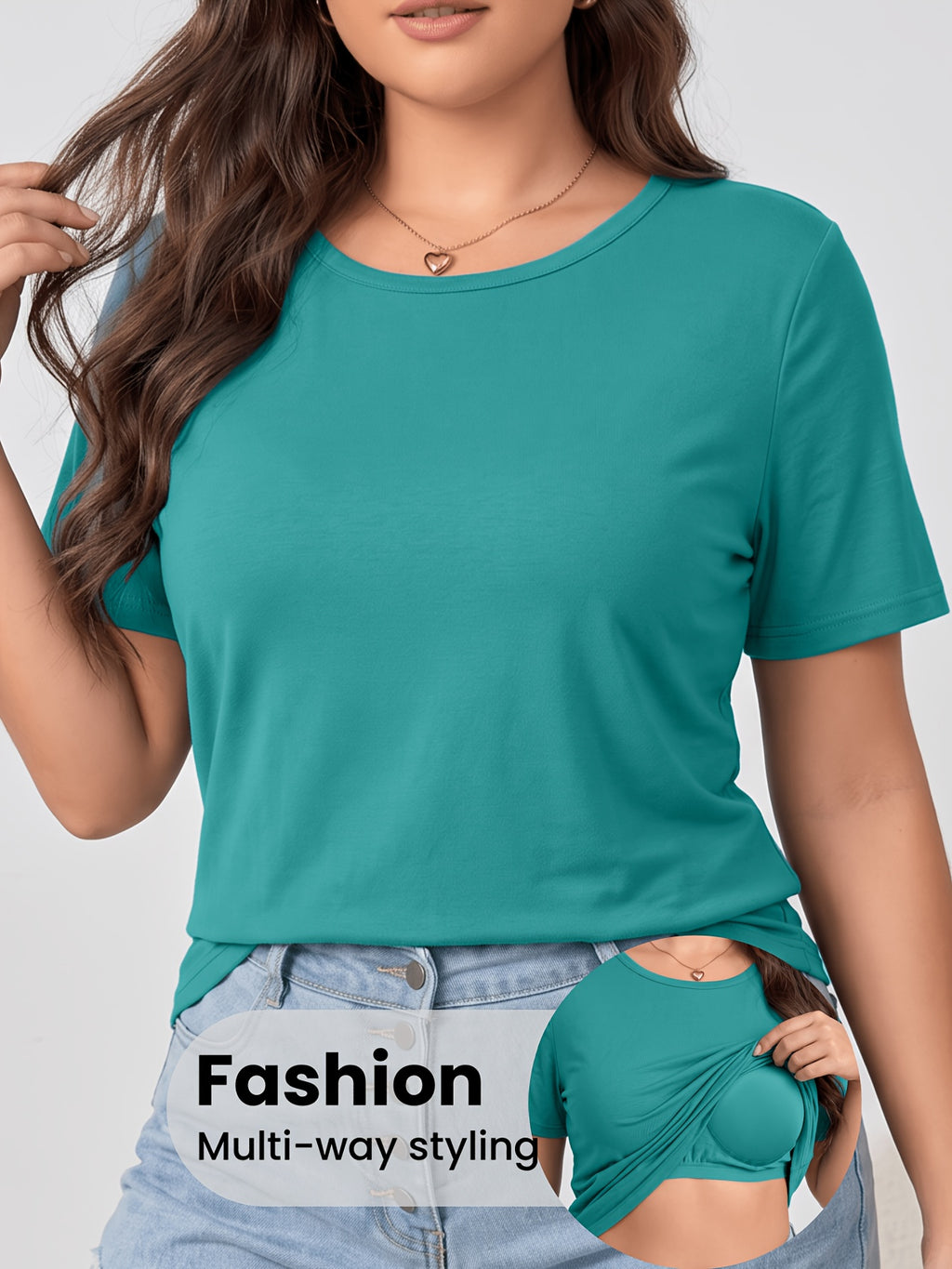Lot de 2 tee-shirts grande taille — Soutien-gorge intégré