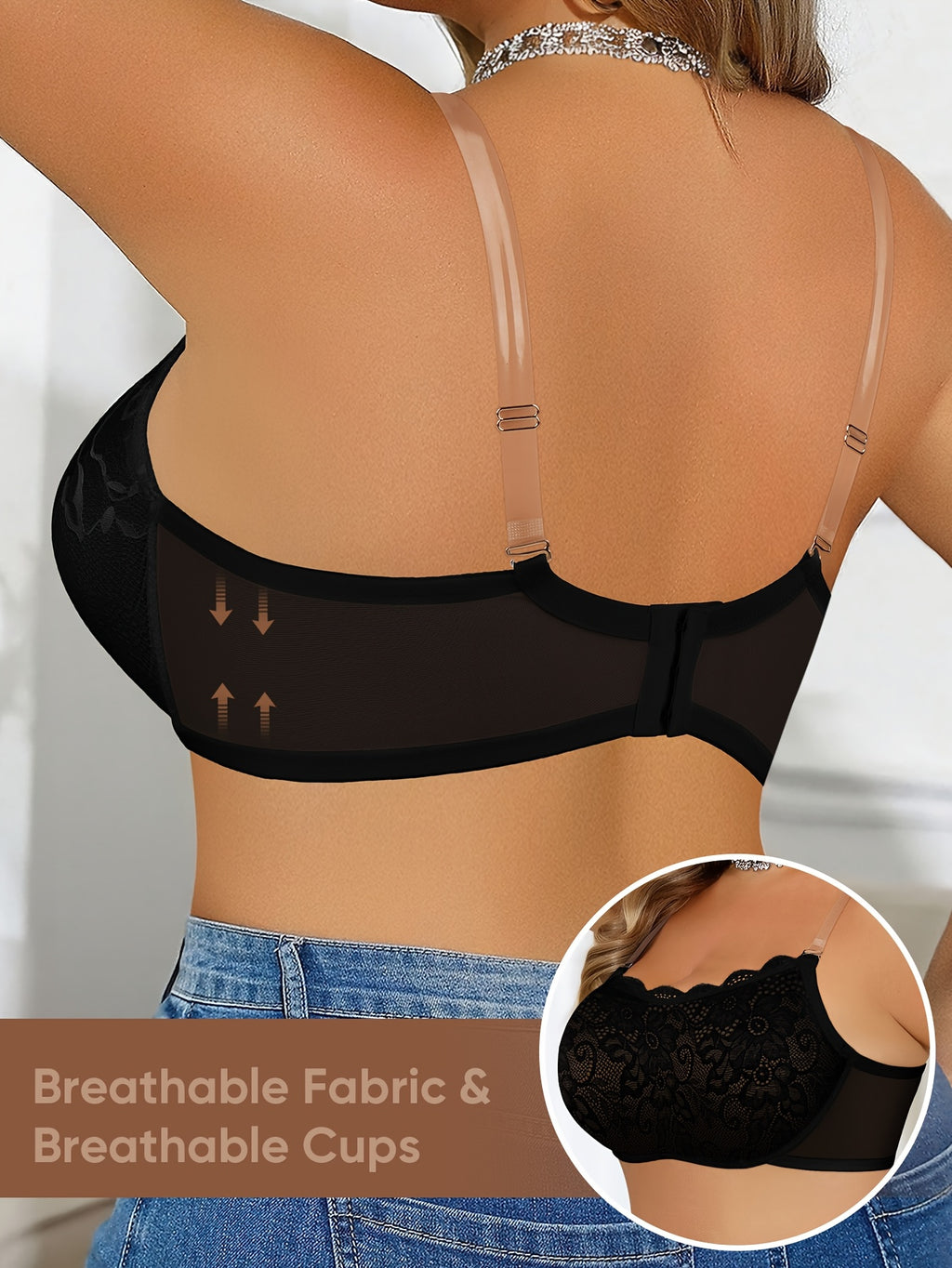 Lot de 3 bandeaux grande taille, dentelle et flancs résille