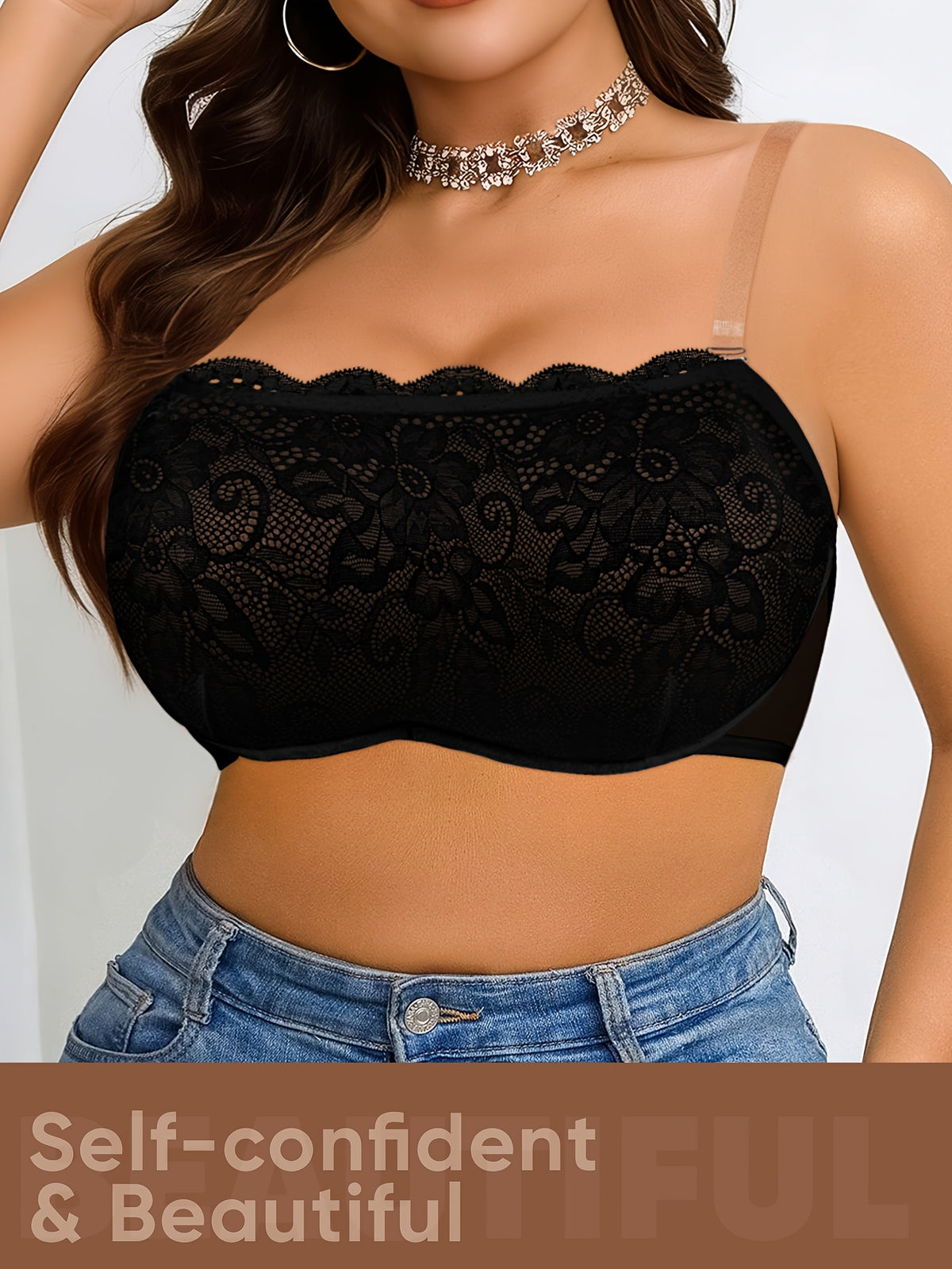 Lot de 3 bandeaux grande taille, dentelle et flancs résille