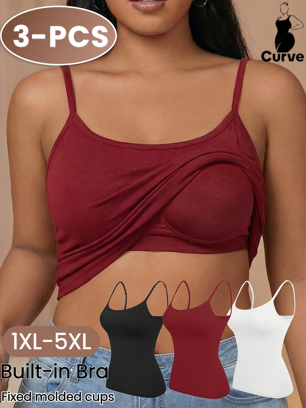 Lot de 3 caracos grande taille — Bonnets moulés fixes, trois teintes