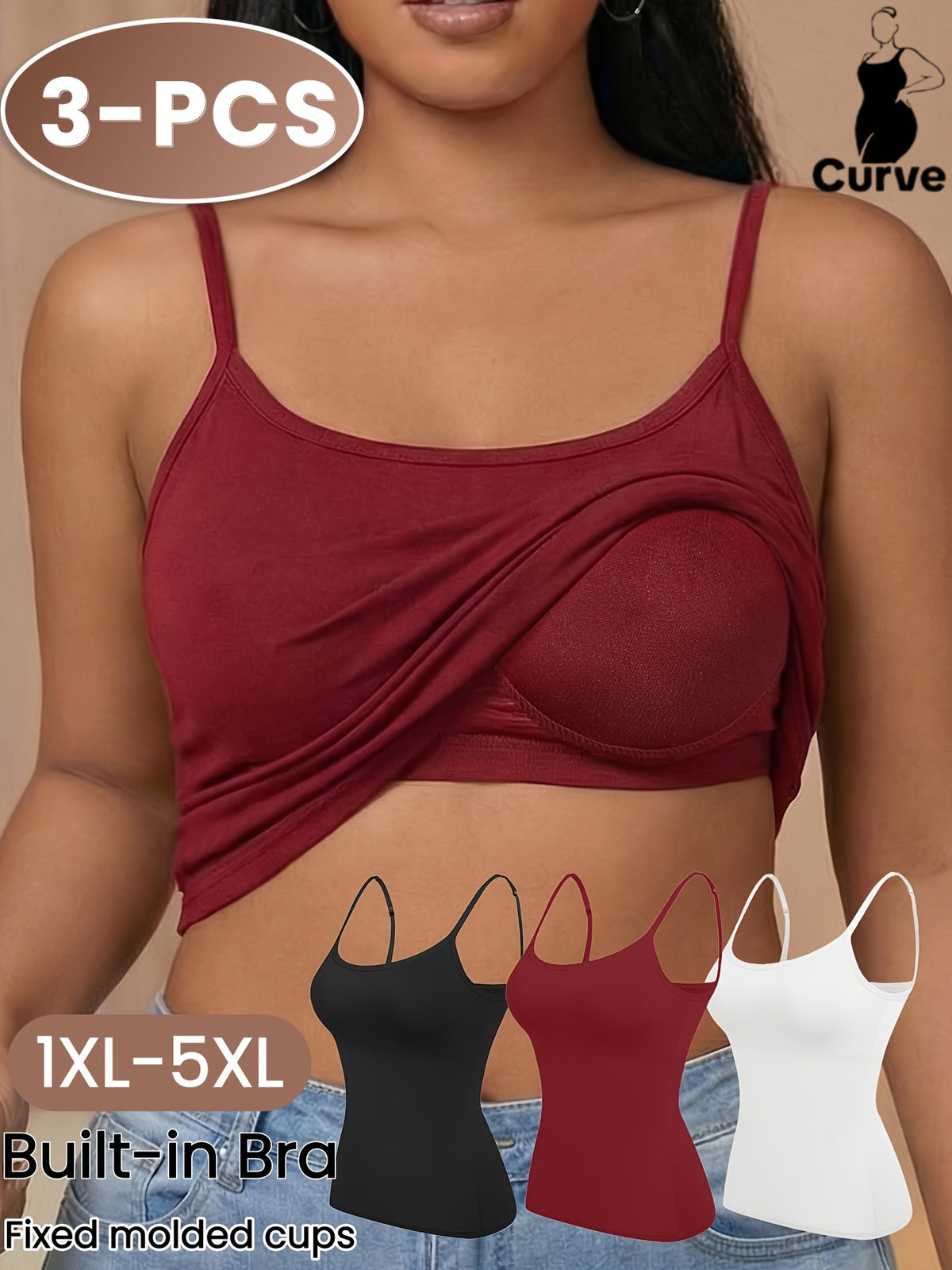 Lot de 3 caracos grande taille — Bonnets moulés fixes, trois teintes