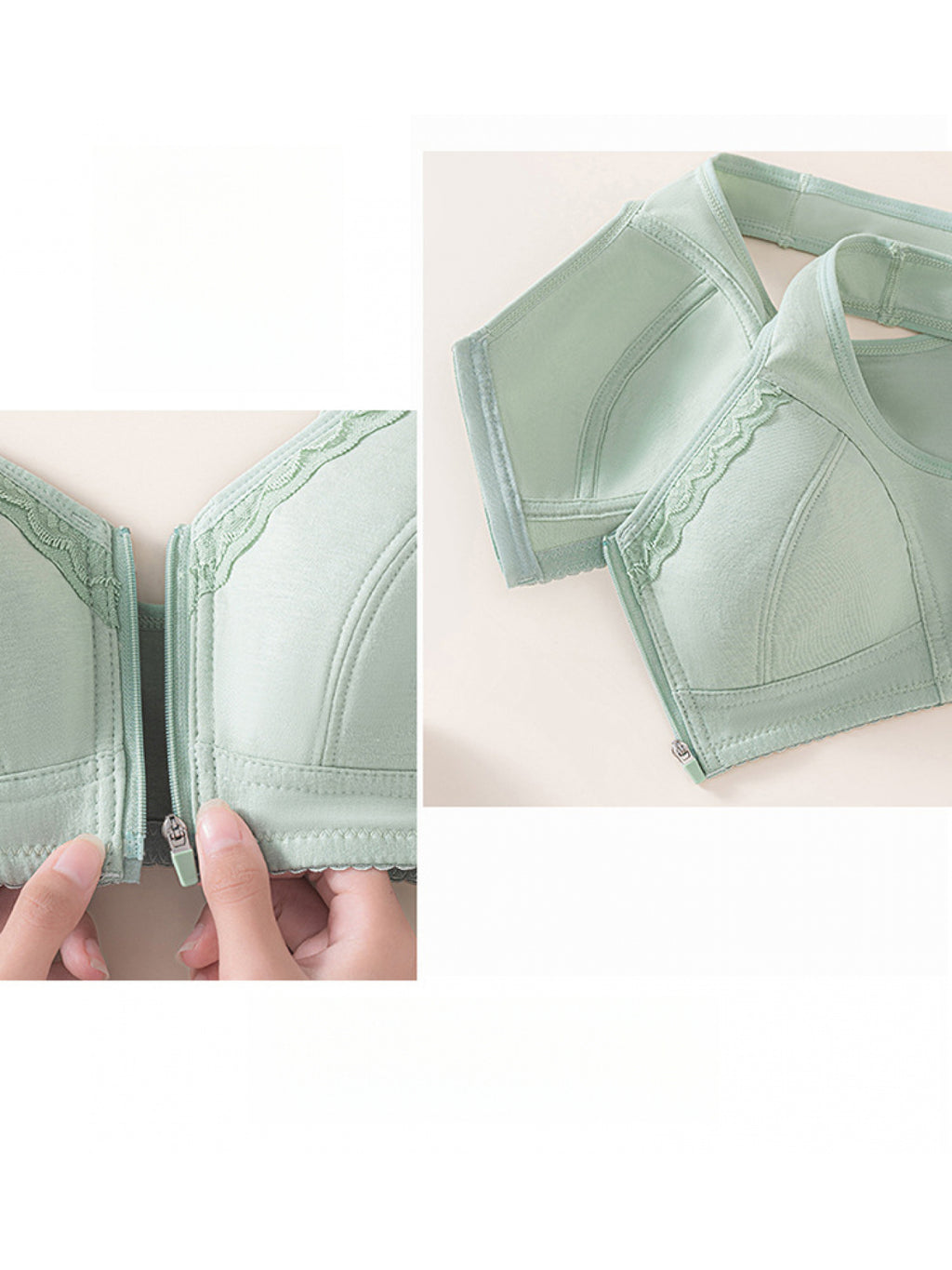 Soutien-gorge grande taille, lot de trois à fermeture éclair