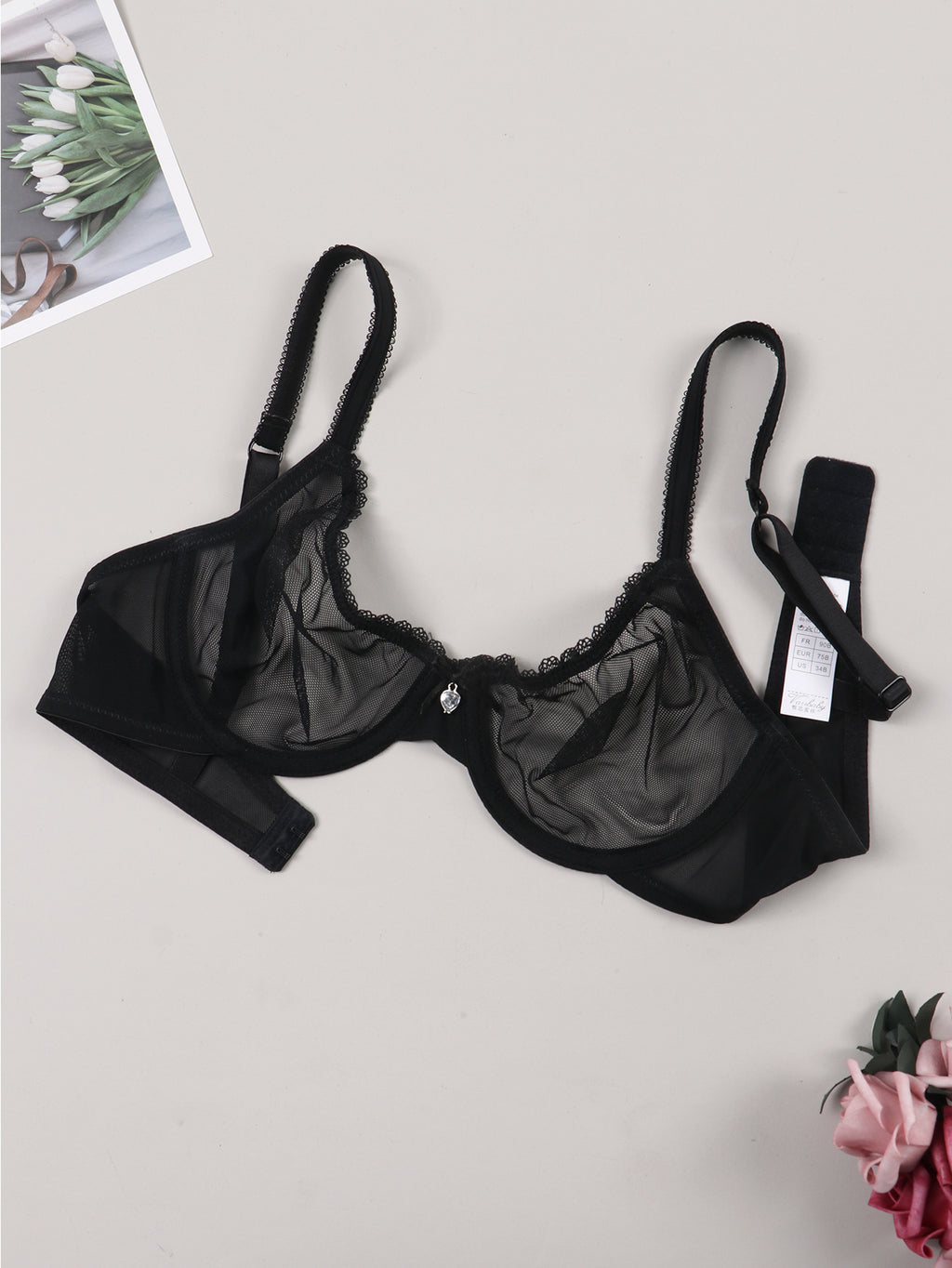 Soutien-gorge grande taille — Lot de trois, résille noire
