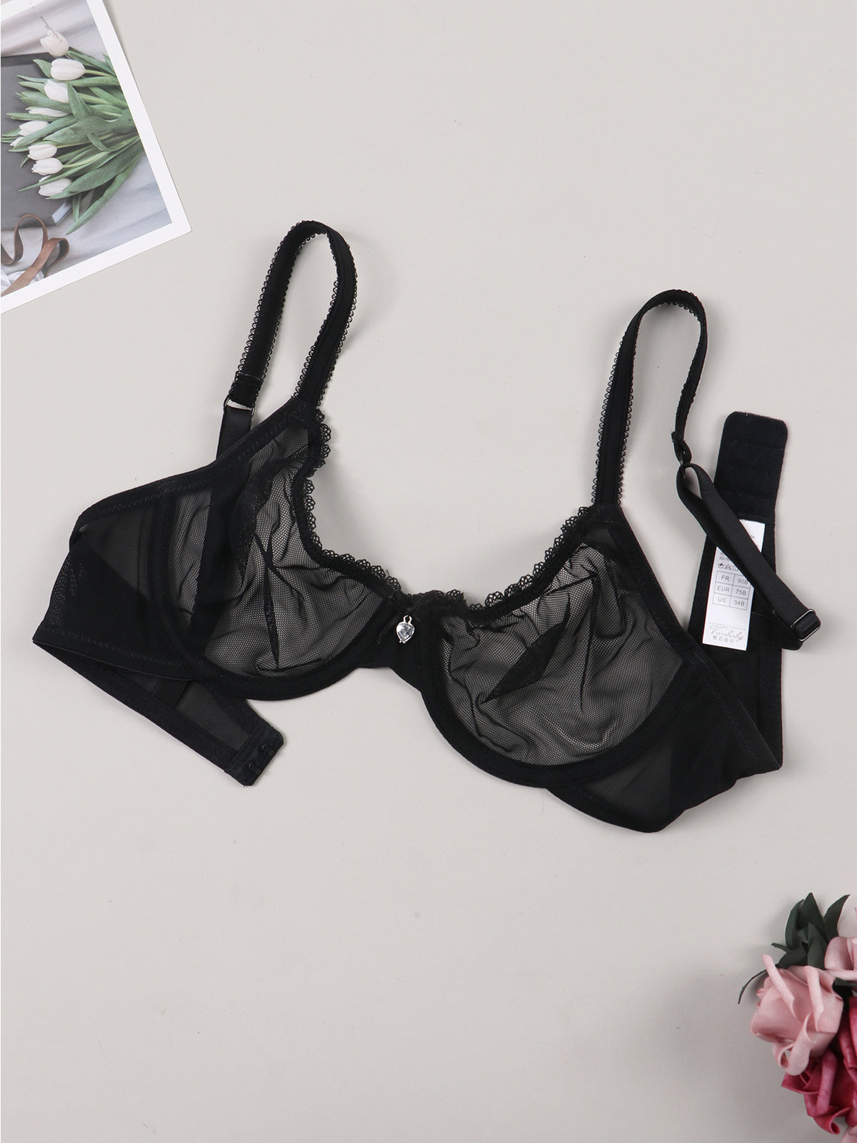 Soutien-gorge grande taille — Lot de trois, résille noire