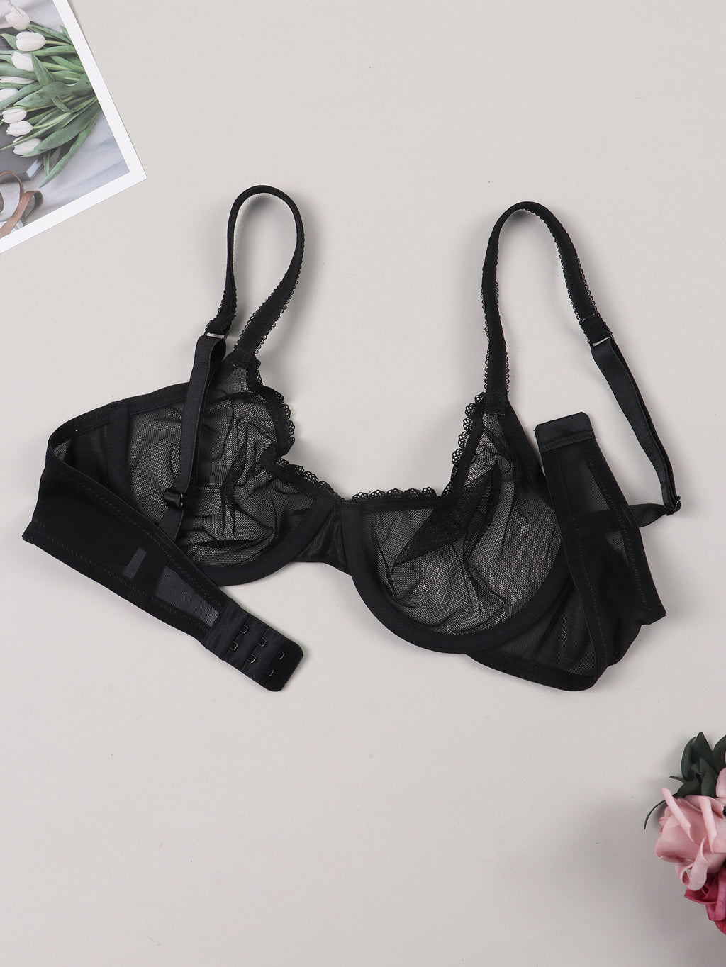 Soutien-gorge grande taille — Lot de trois, résille noire