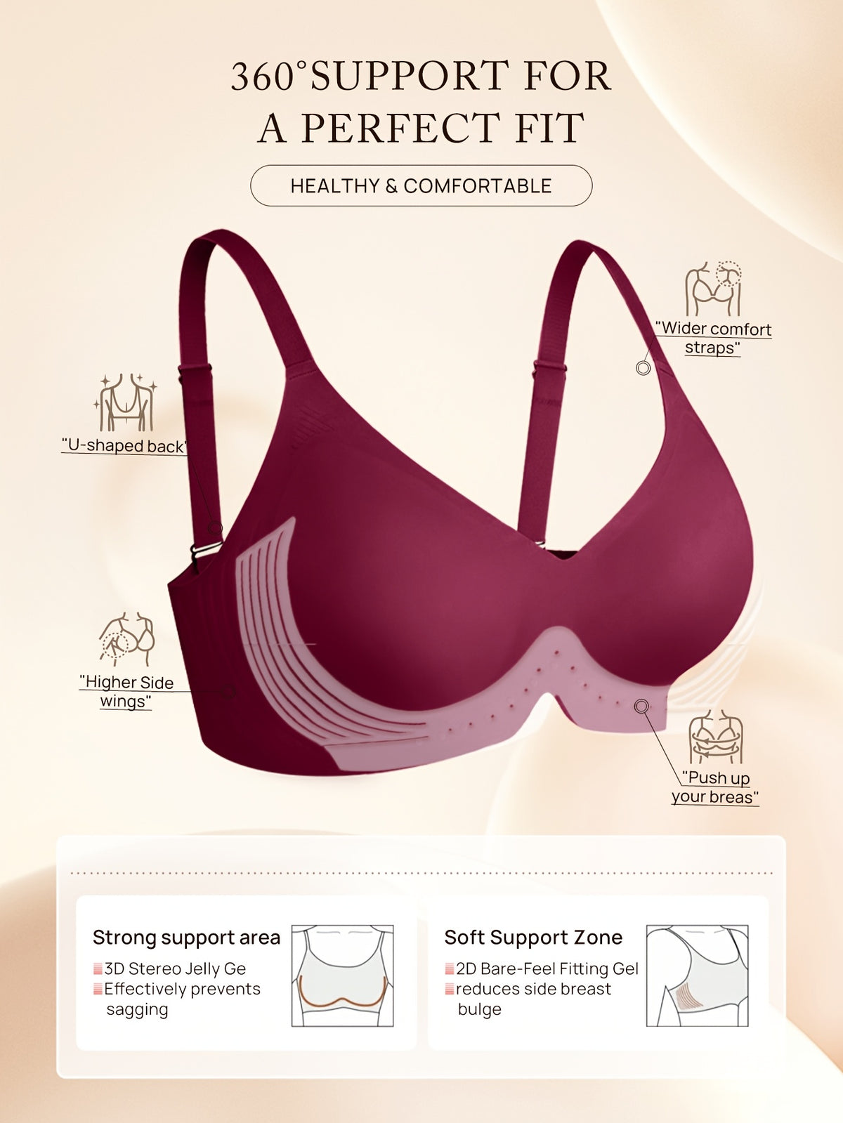 Lot de 2 soutiens-gorge grande taille — Col V sans armatures
