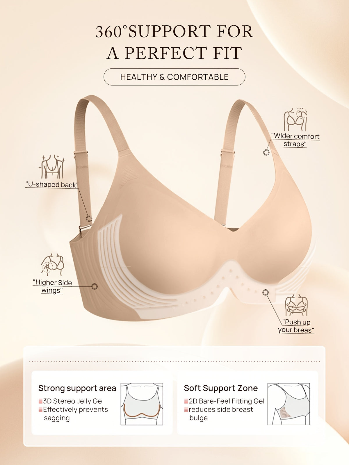 Lot de 2 soutiens-gorge grande taille — Col V sans armatures