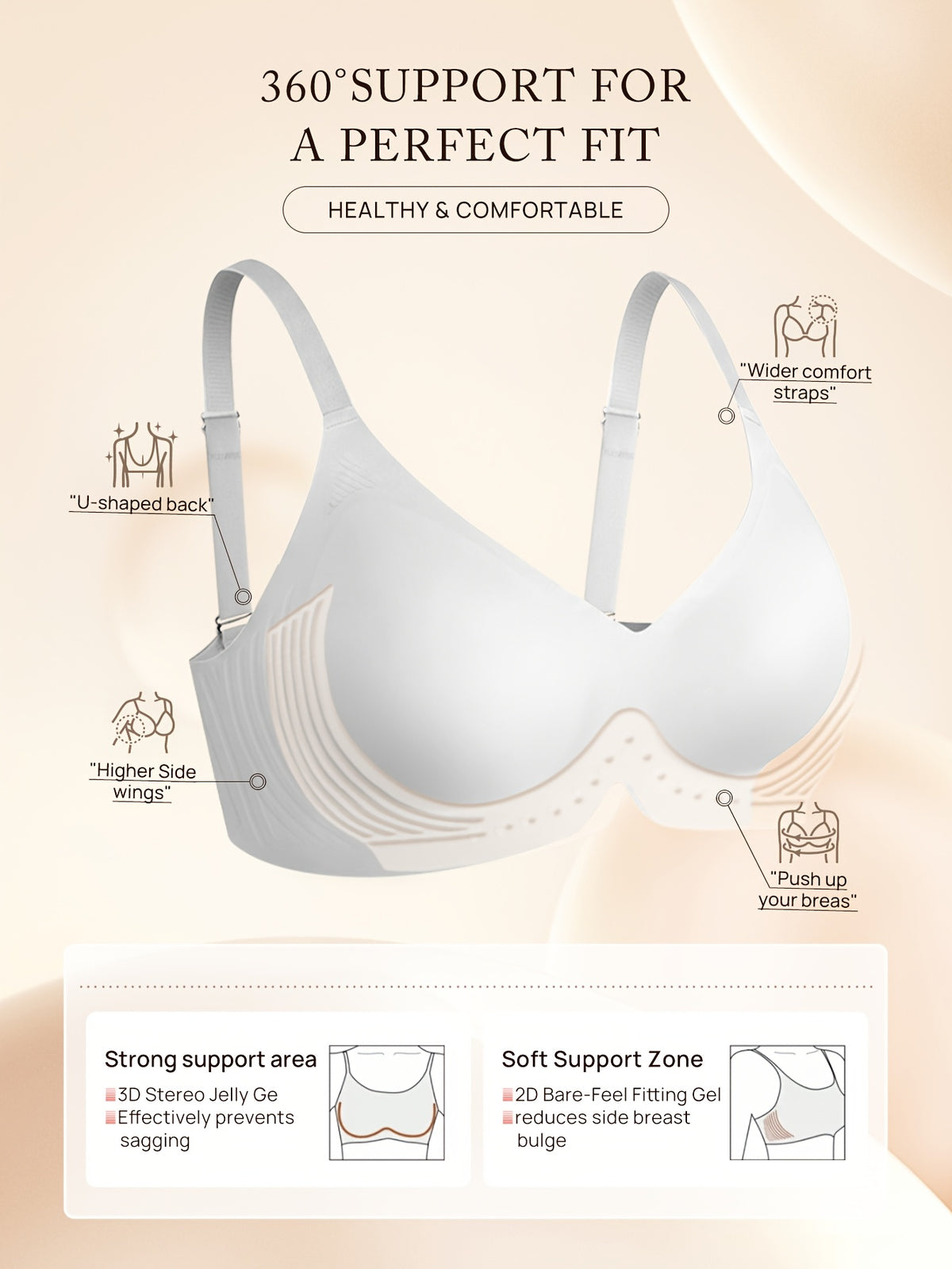 Lot de 2 soutiens-gorge grande taille — Col V sans armatures