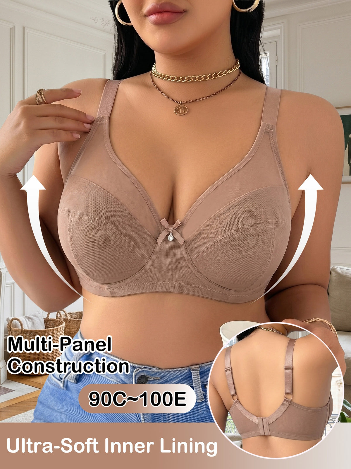 Lot de 2 soutiens-gorge grande taille — Maille transparente