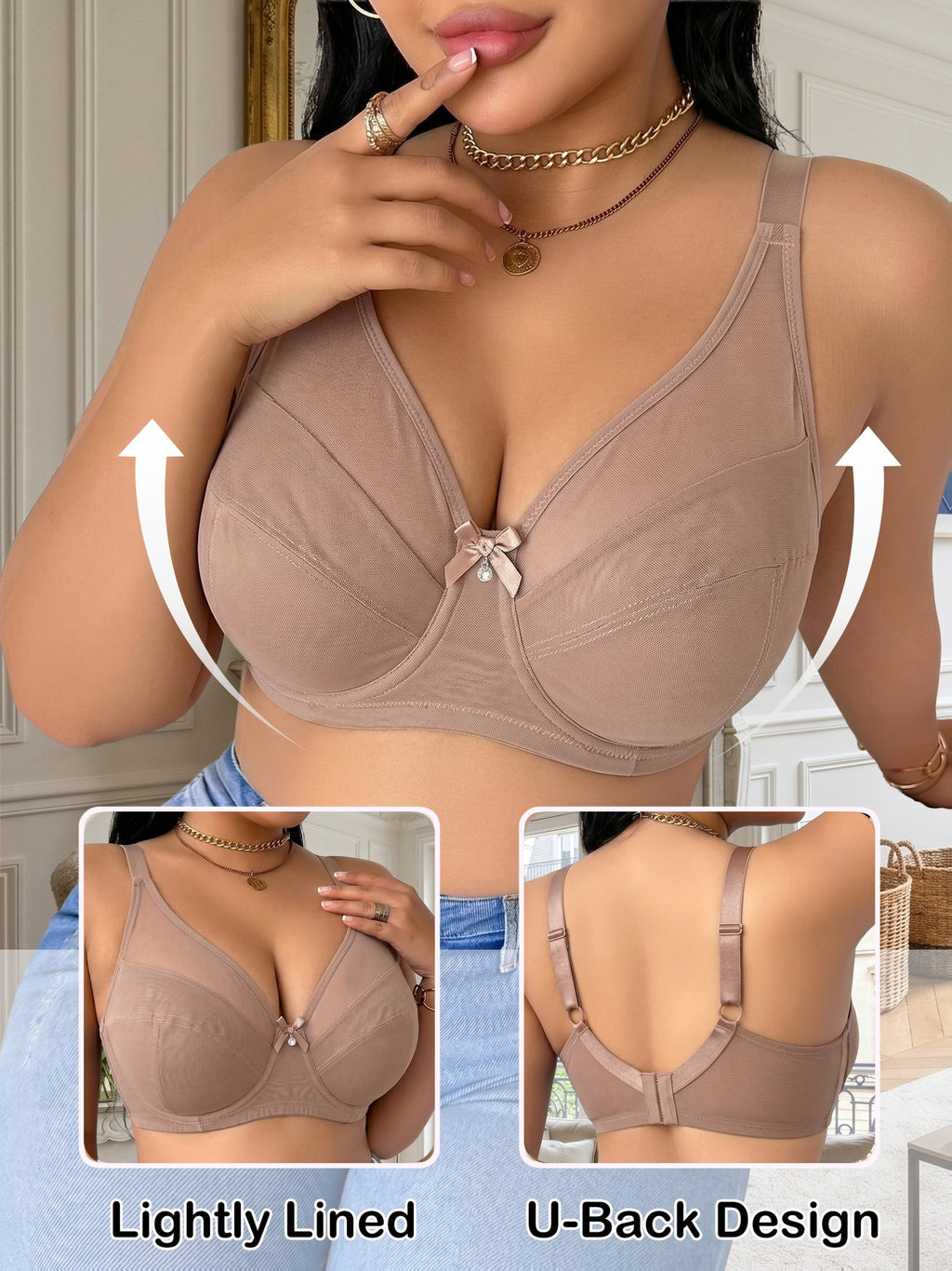 Lot de 2 soutiens-gorge grande taille — Maille transparente