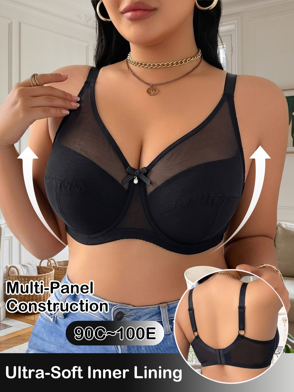 Lot de 2 soutiens-gorge grande taille — Maille transparente