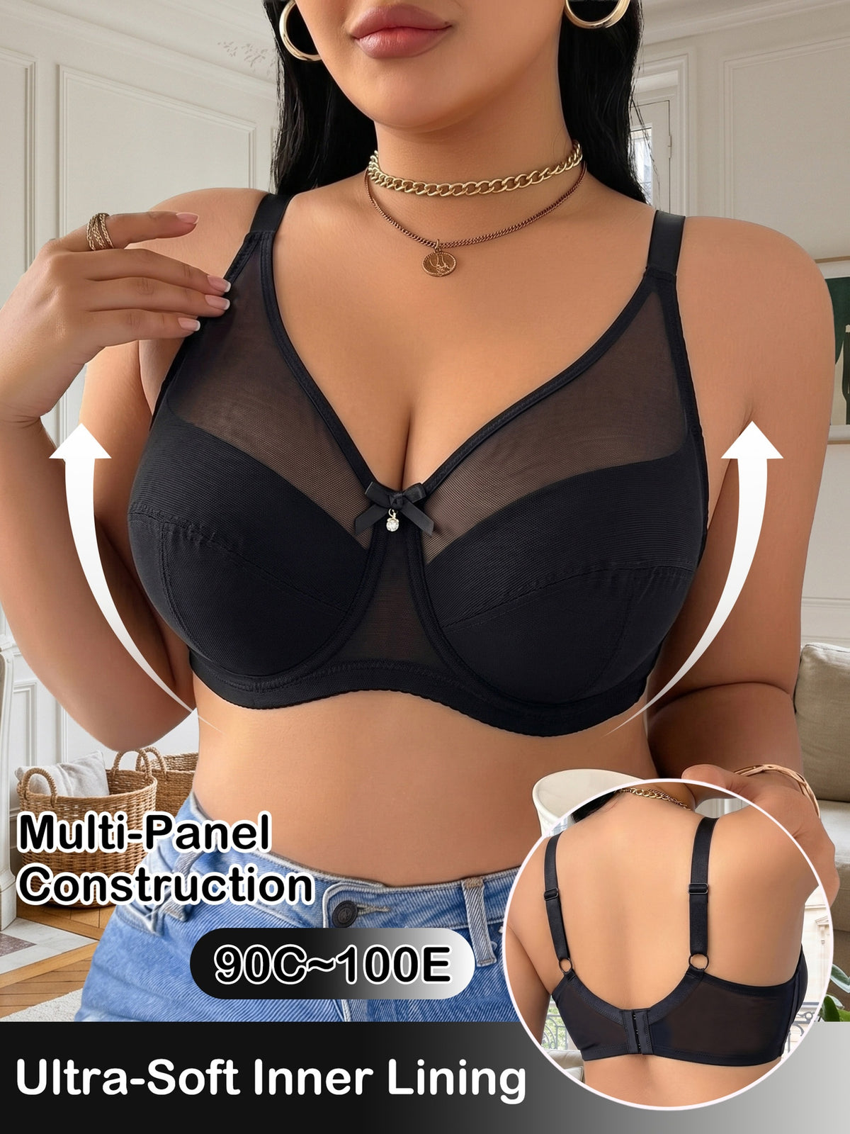 Lot de 2 soutiens-gorge grande taille — Maille transparente