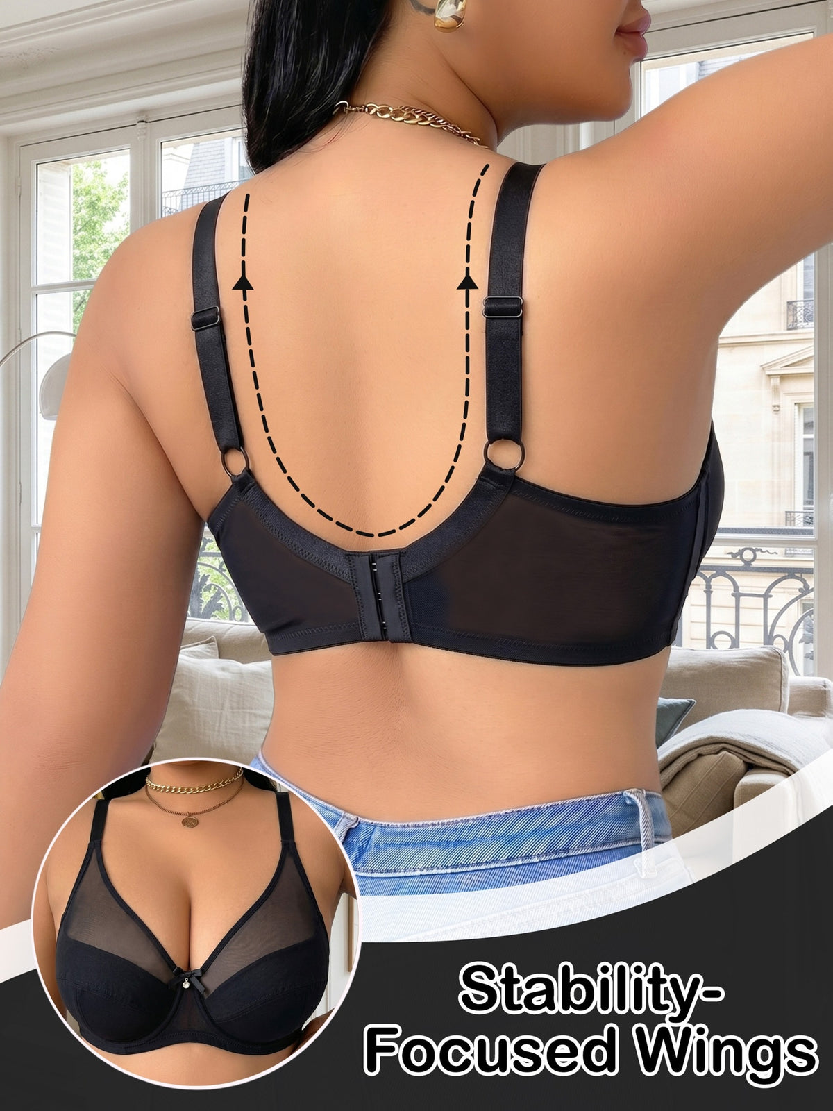 Lot de 2 soutiens-gorge grande taille — Maille transparente