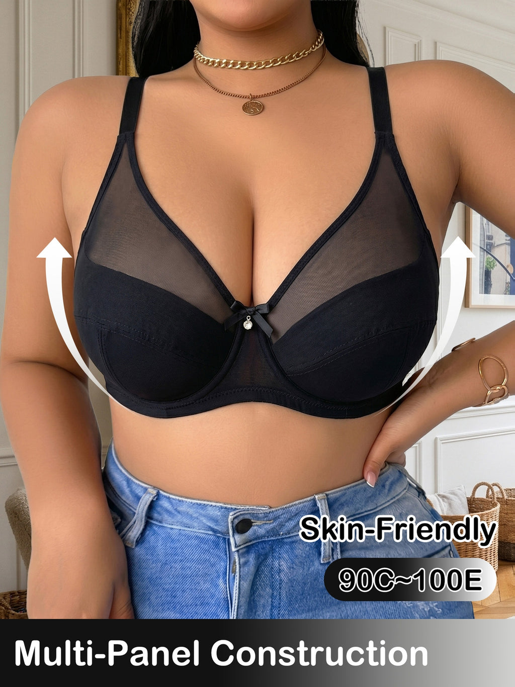 Lot de 2 soutiens-gorge grande taille — Maille transparente