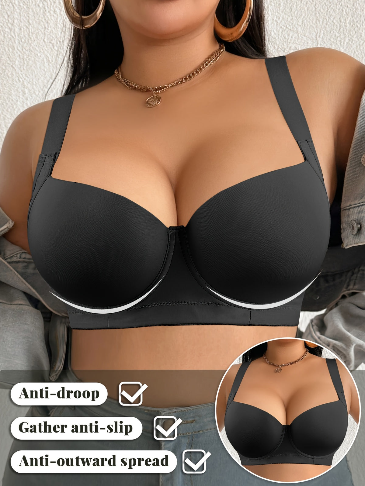 Lot de 3 soutiens-gorge grande taille — Bonnets moulés lisses