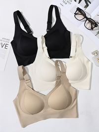 Soutien-gorge grande taille — Trio côtelé à coussinets amovibles