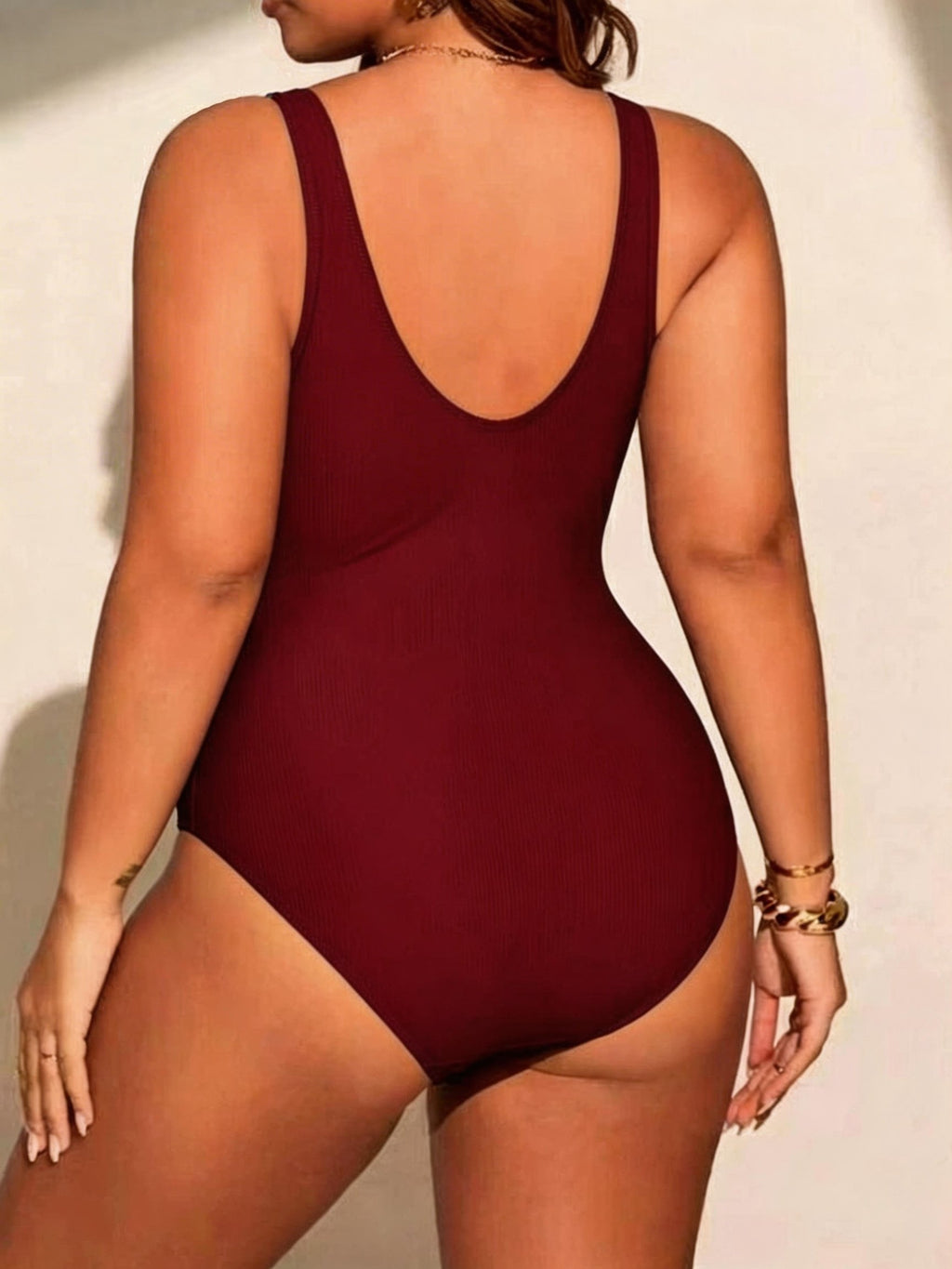 Maillot 1 pièce grande taille — Décolleté croisé, 4 coloris