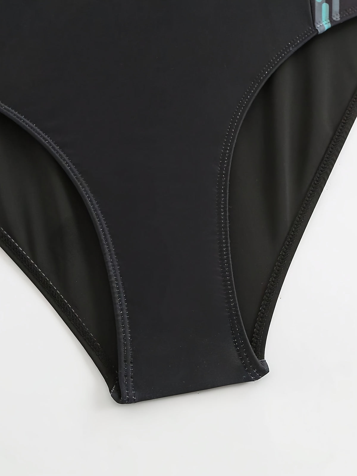 Maillot 1 pièce grande taille — Flammes turquoise et dos croisé