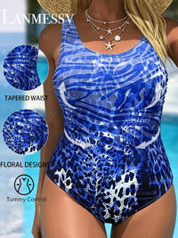 Maillot 1 pièce grande taille — Imprimé fond marin dégradé