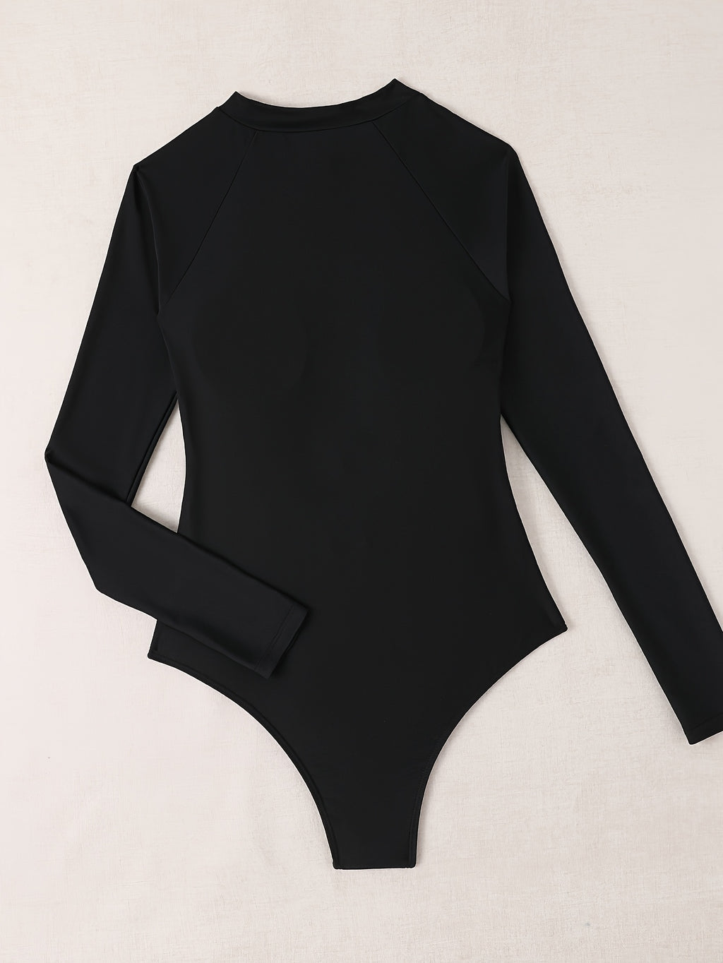 Maillot 1 pièce grande taille — Noir zippé à fuseaux blancs