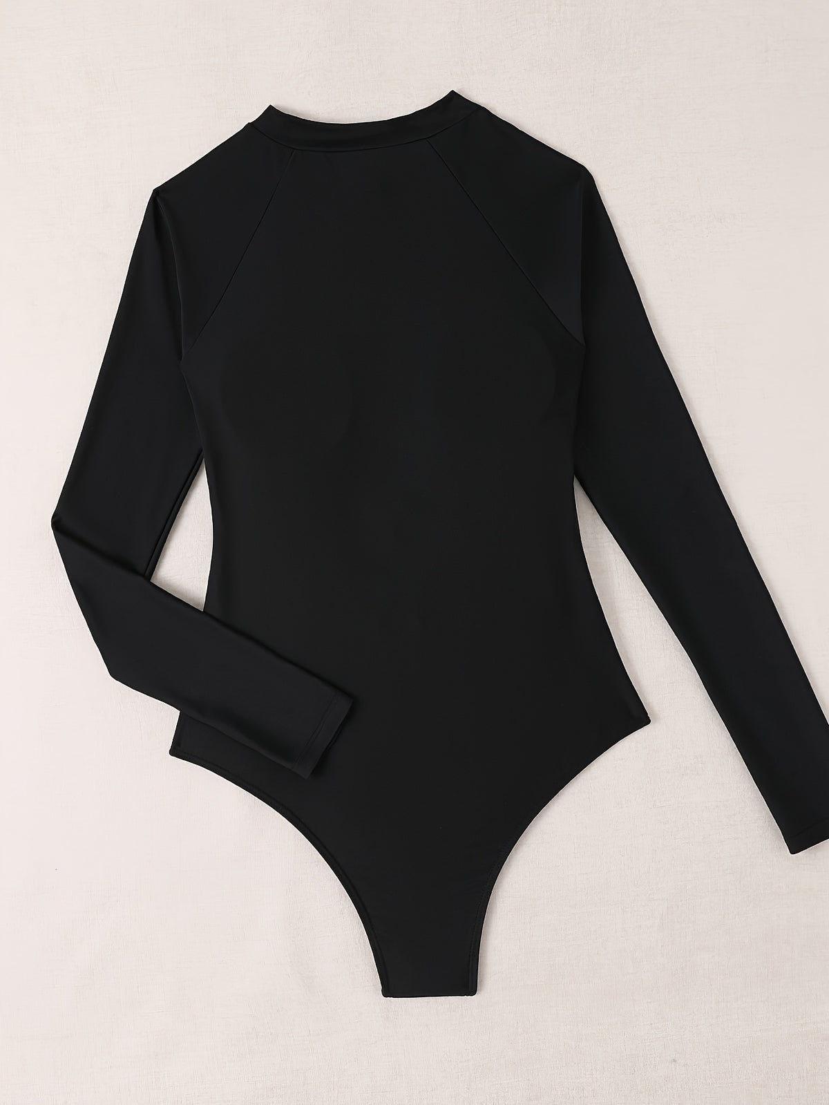 Maillot 1 pièce grande taille — Noir zippé à fuseaux blancs