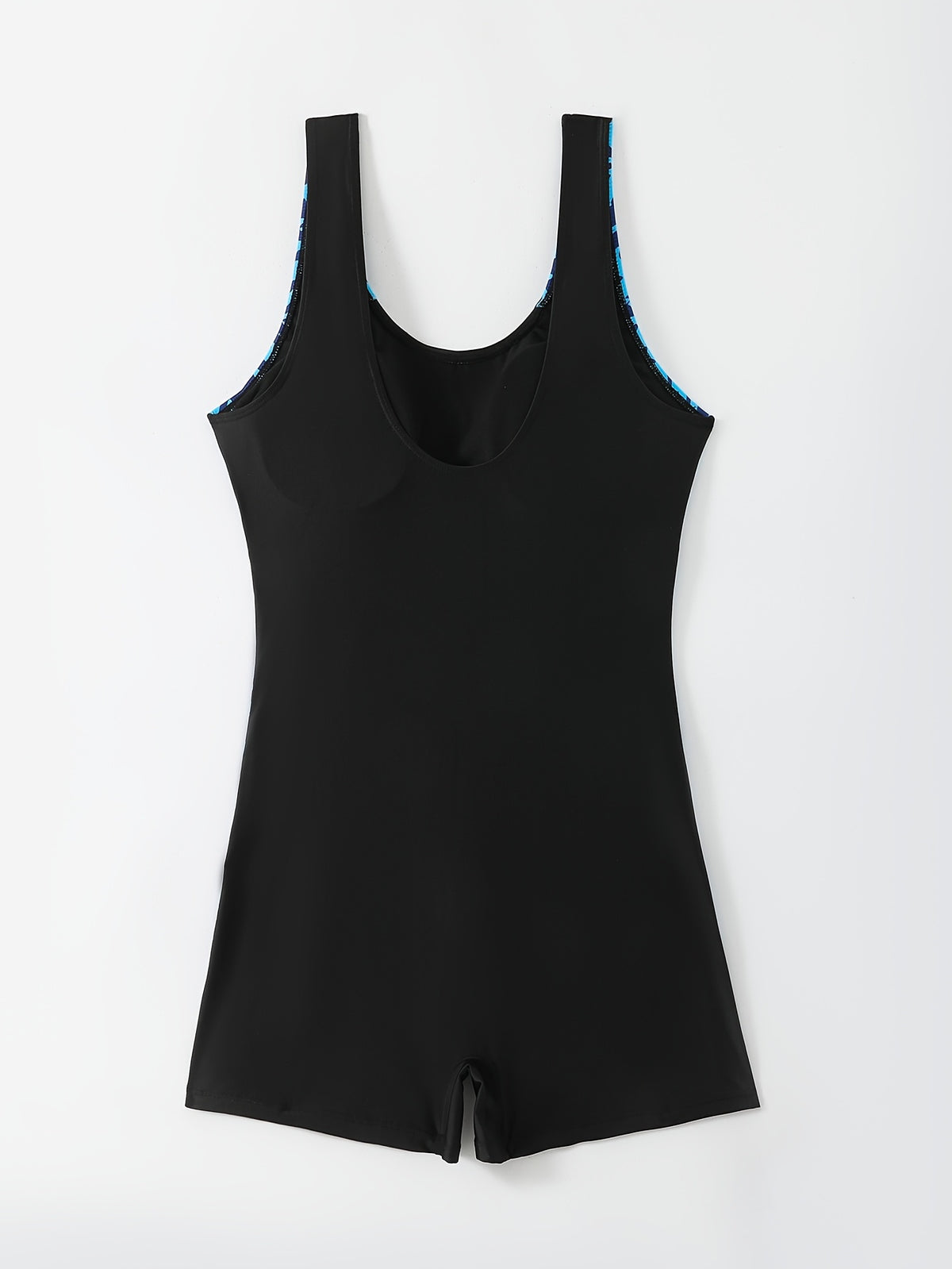 Maillot shorty grande taille — Panneaux bleus contrastés