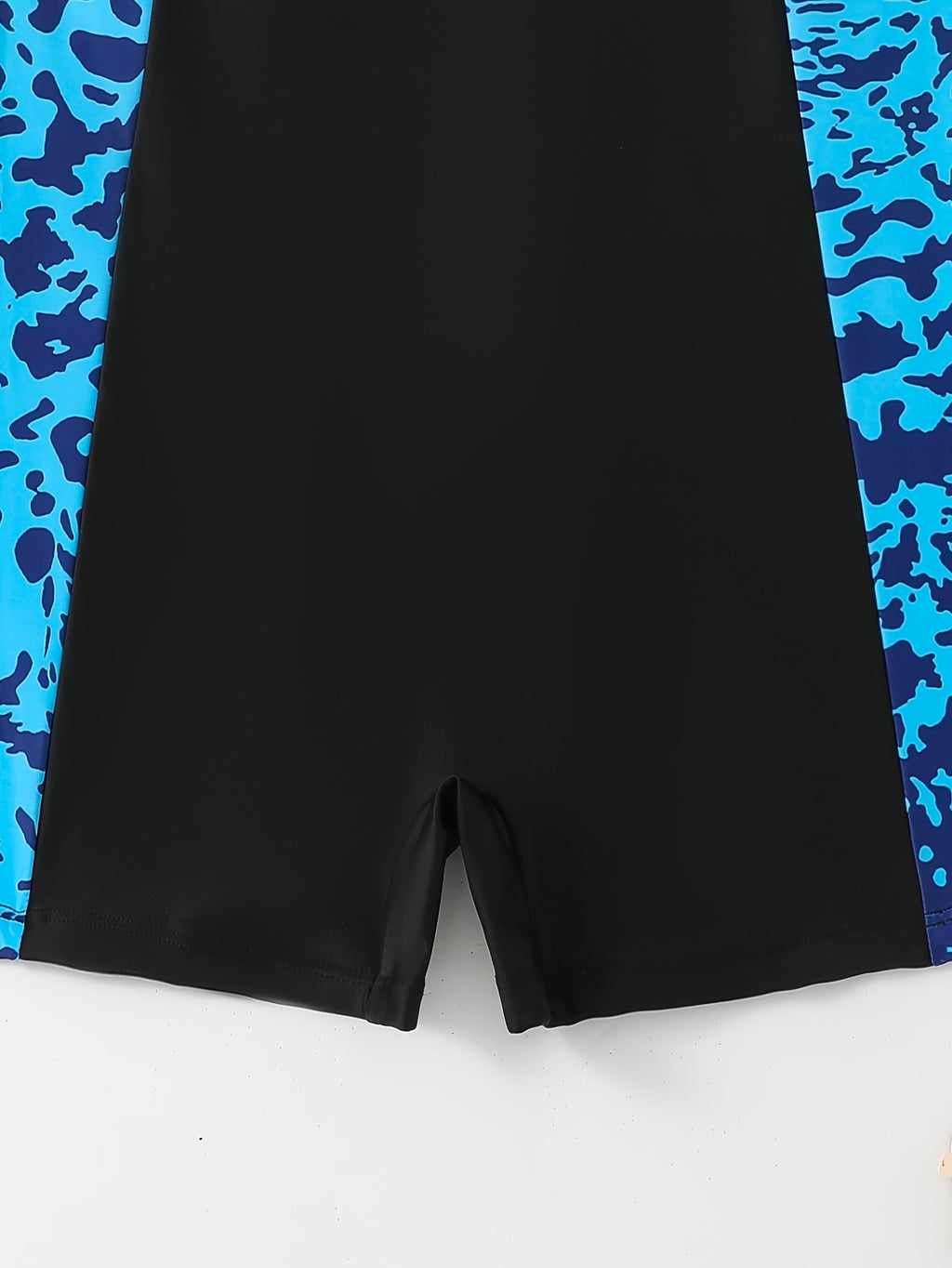 Maillot shorty grande taille — Panneaux bleus contrastés