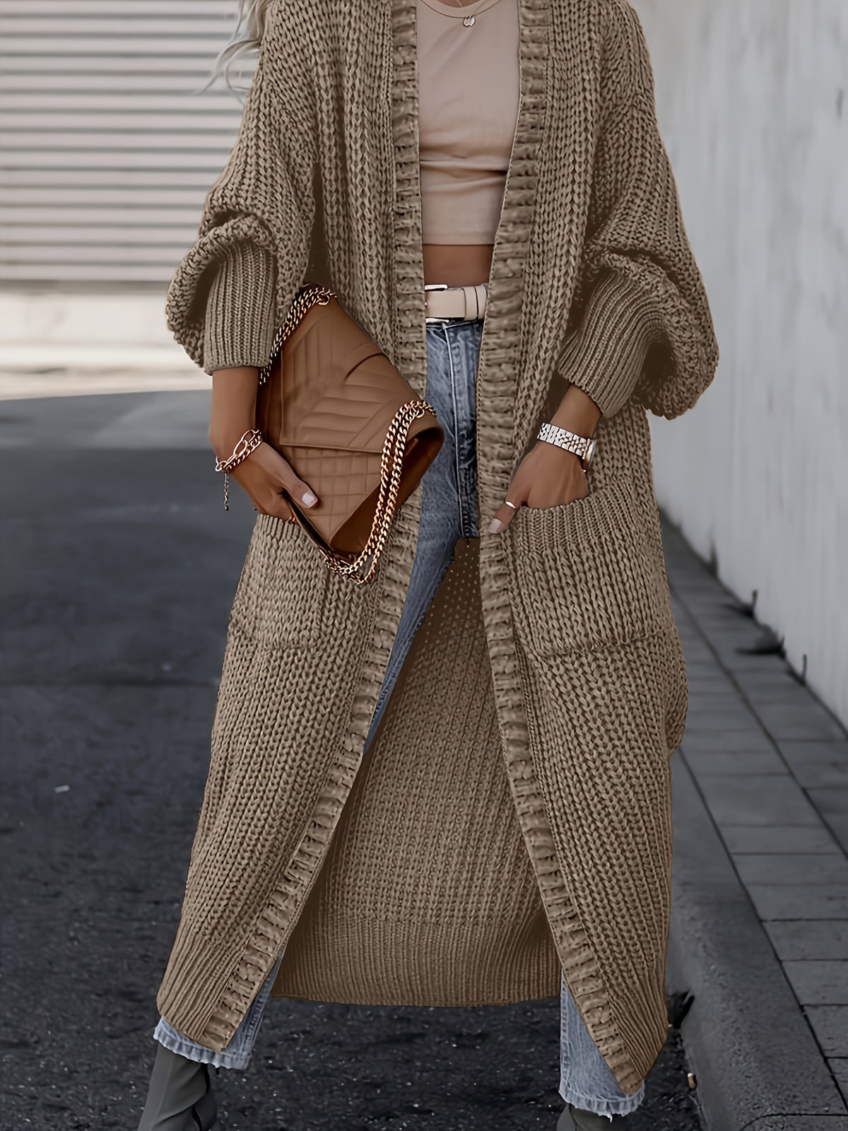 Manteau grande taille, manches longues, toucher moelleux, chaleur d'hiver
