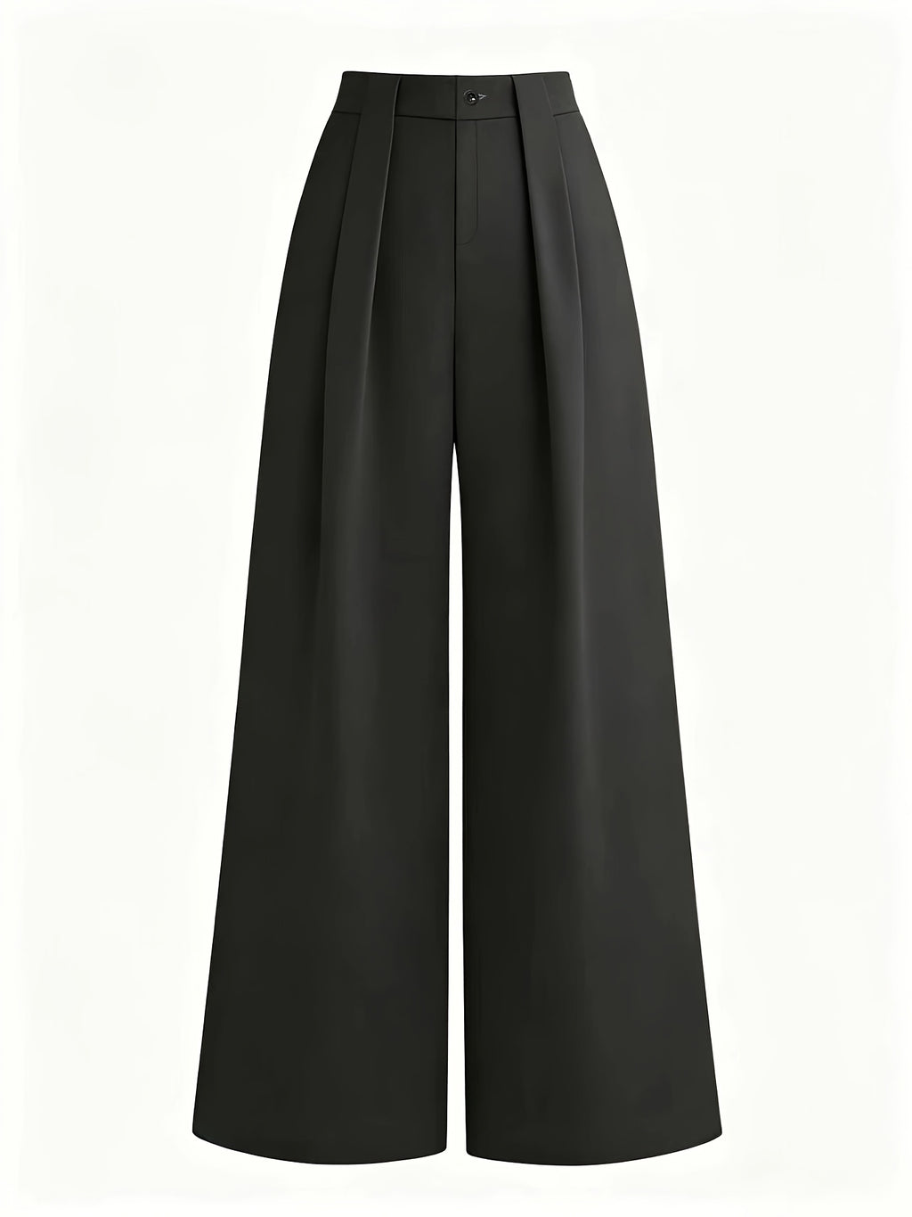 Pantalon palazzo grande taille — Anthracite à plis profonds