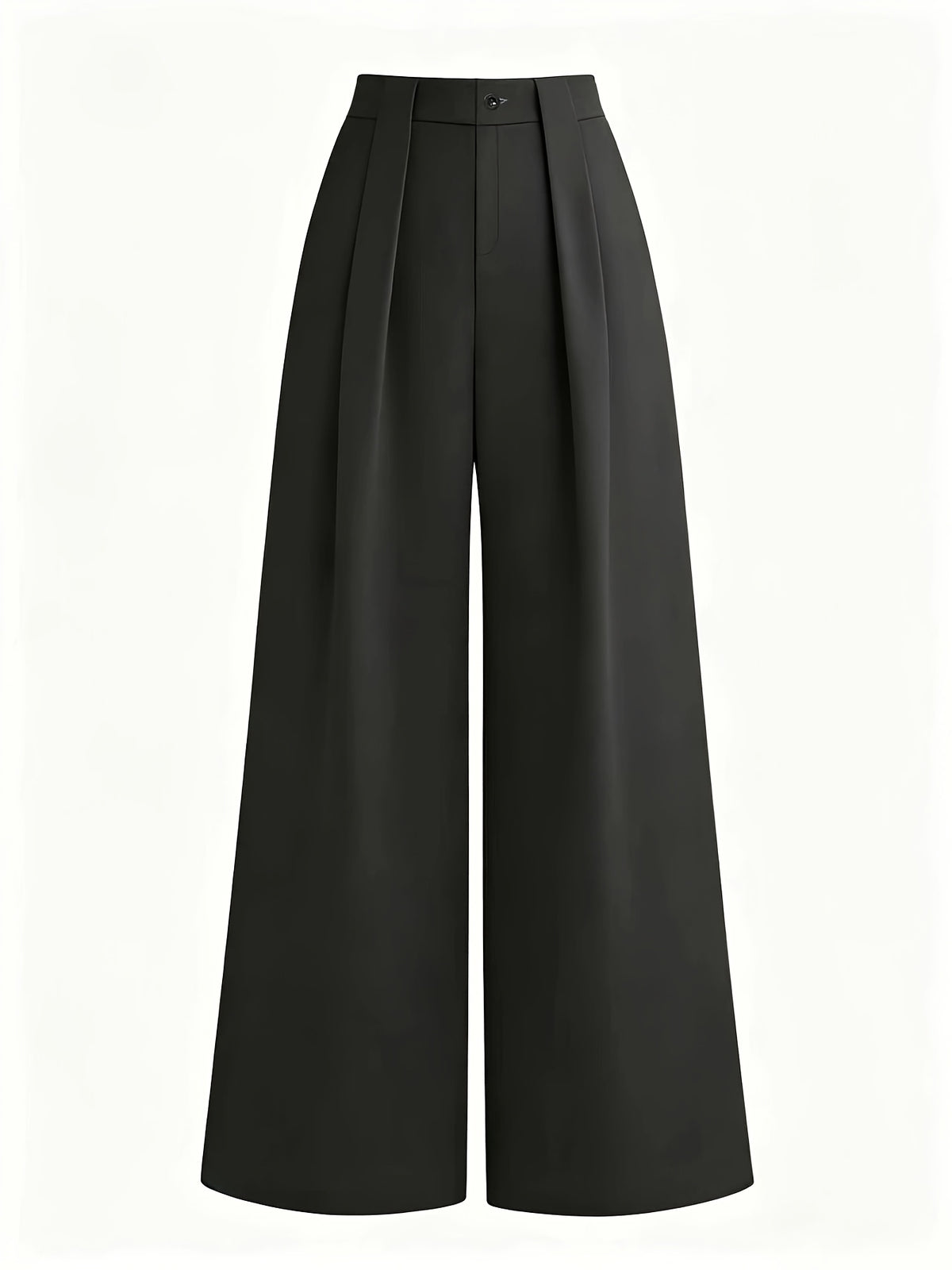 Pantalon palazzo grande taille — Anthracite à plis profonds