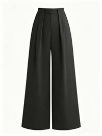 Pantalon palazzo grande taille — Anthracite à plis profonds