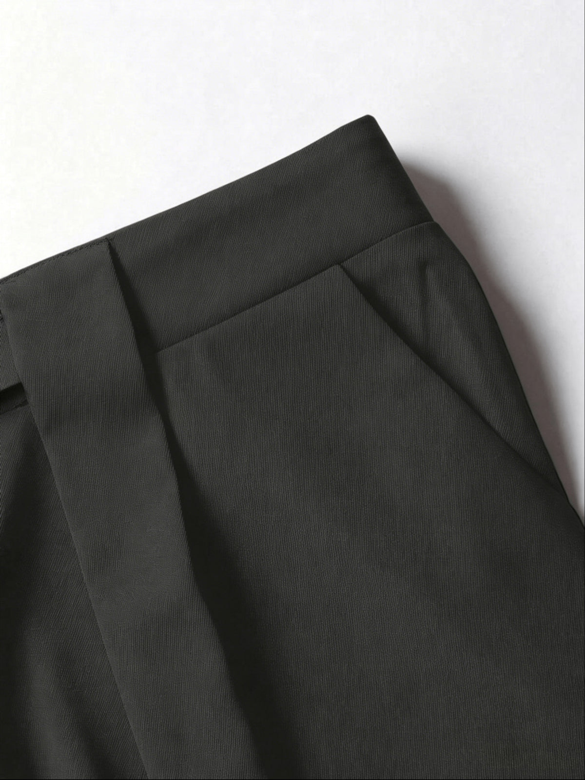 Pantalon palazzo grande taille — Anthracite à plis profonds
