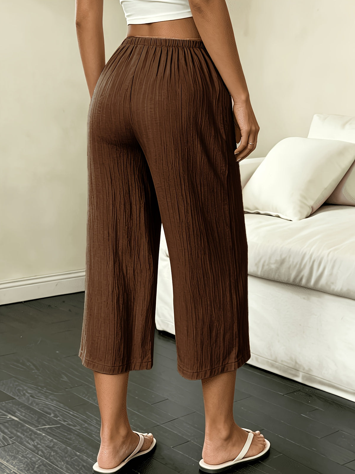 Pantacourt grande taille, lot de 2 en toile gaufrée mate