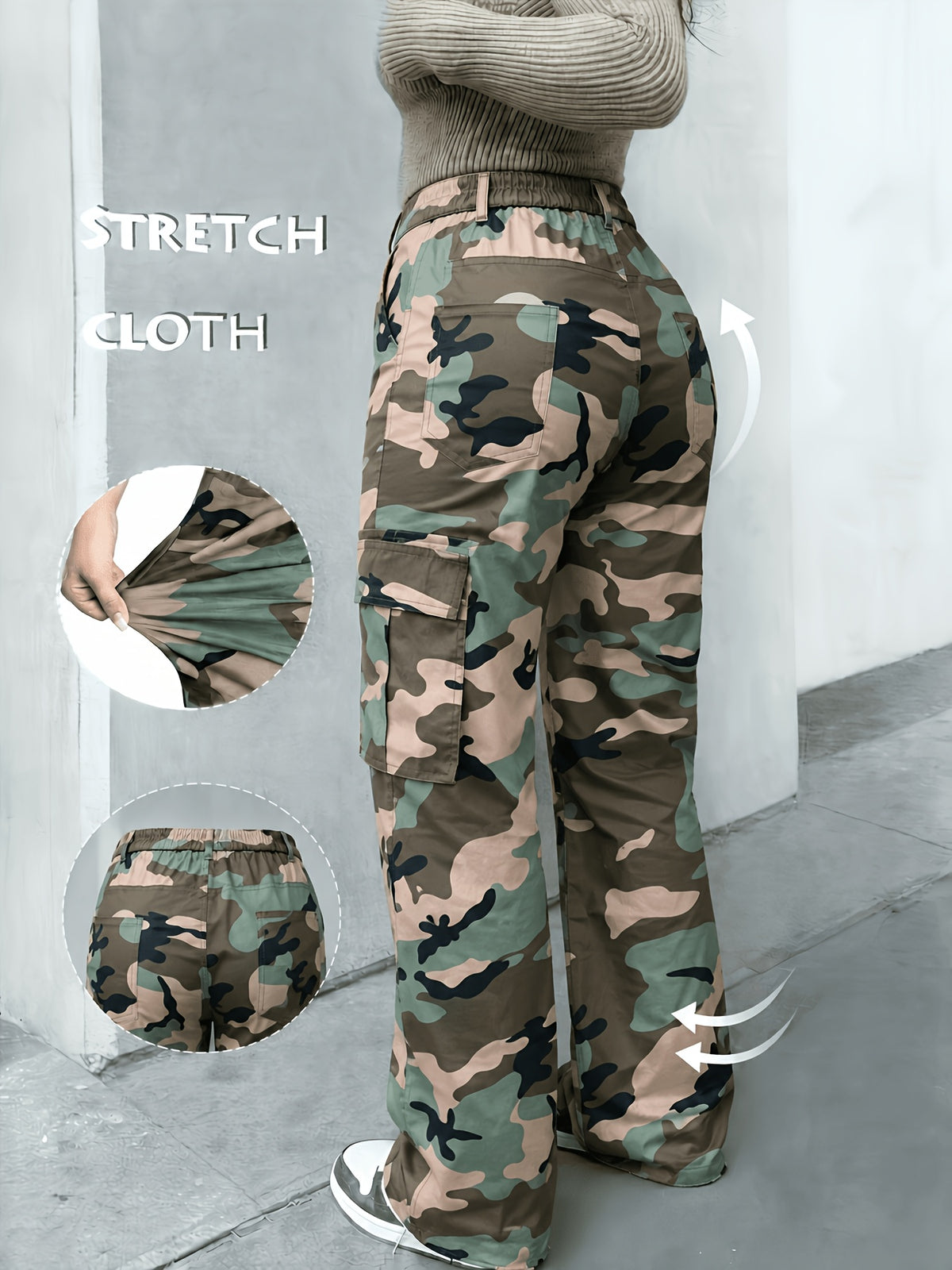 Cargo woodland grande taille — Passants et quatre poches