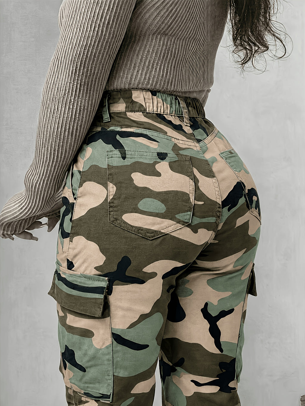 Cargo woodland grande taille — Passants et quatre poches