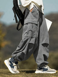 Pantalon en velours grande taille — Cargo côtelé à cordon