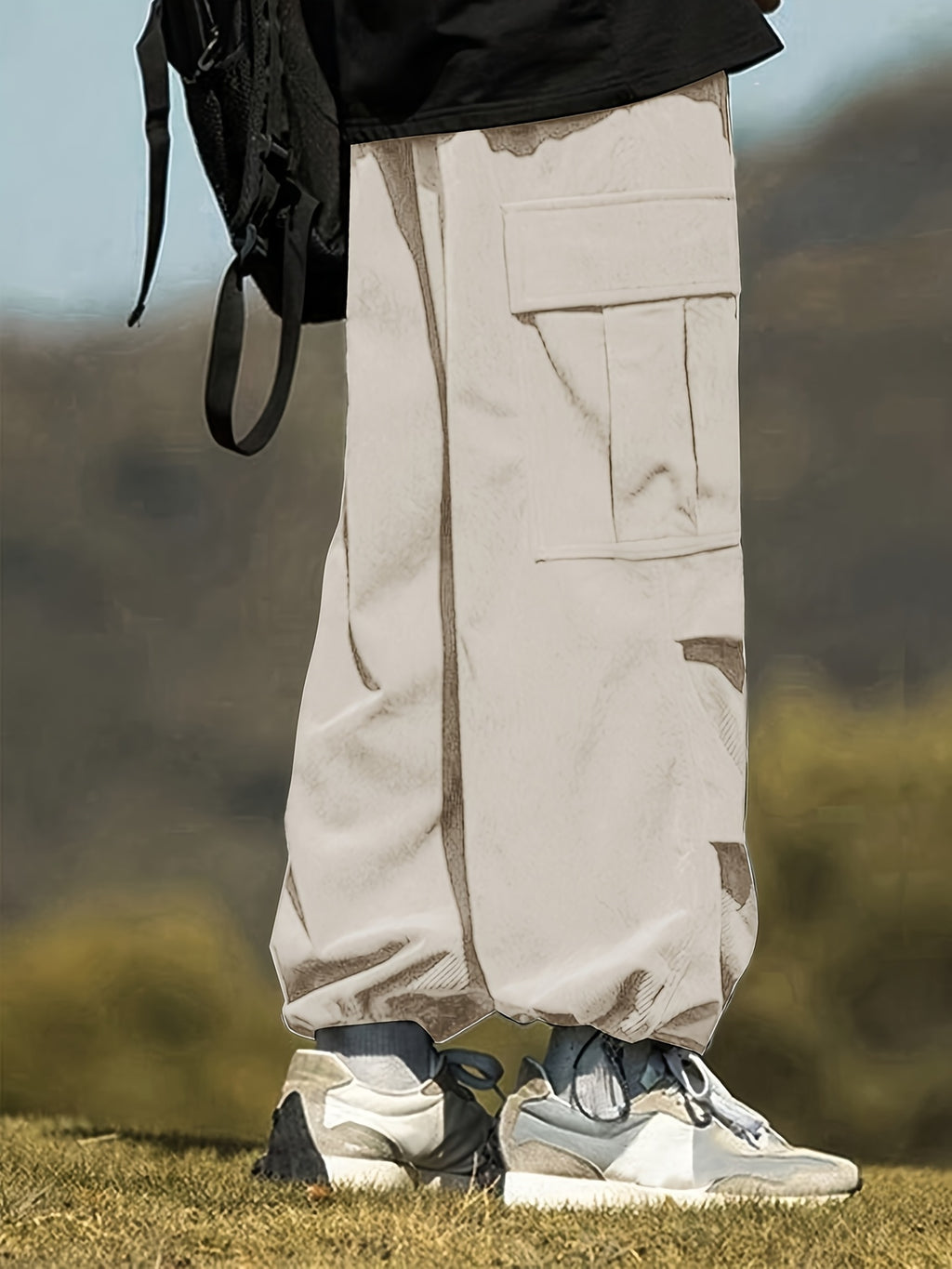 Pantalon en velours grande taille — Cargo côtelé à cordon