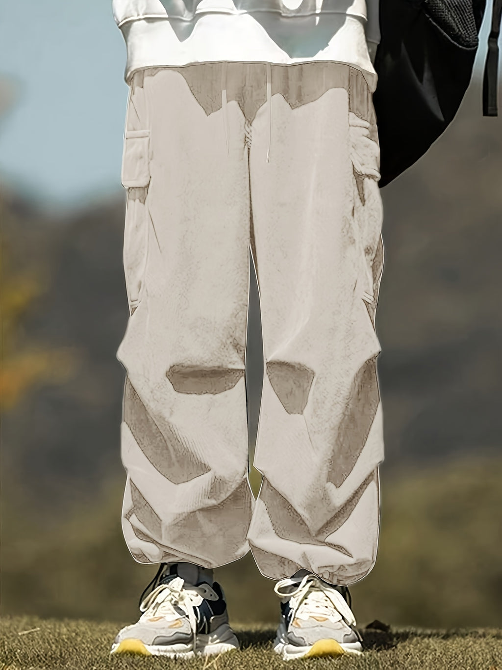 Pantalon en velours grande taille — Cargo côtelé à cordon