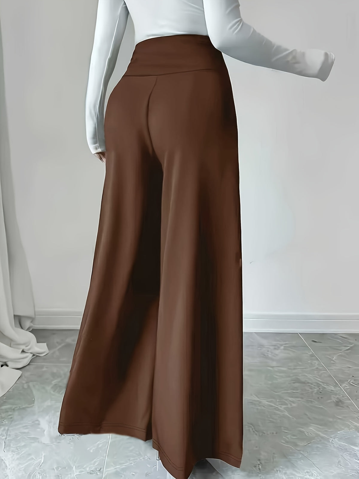 Pantalon chic grande taille — Palazzo à ceinture montante