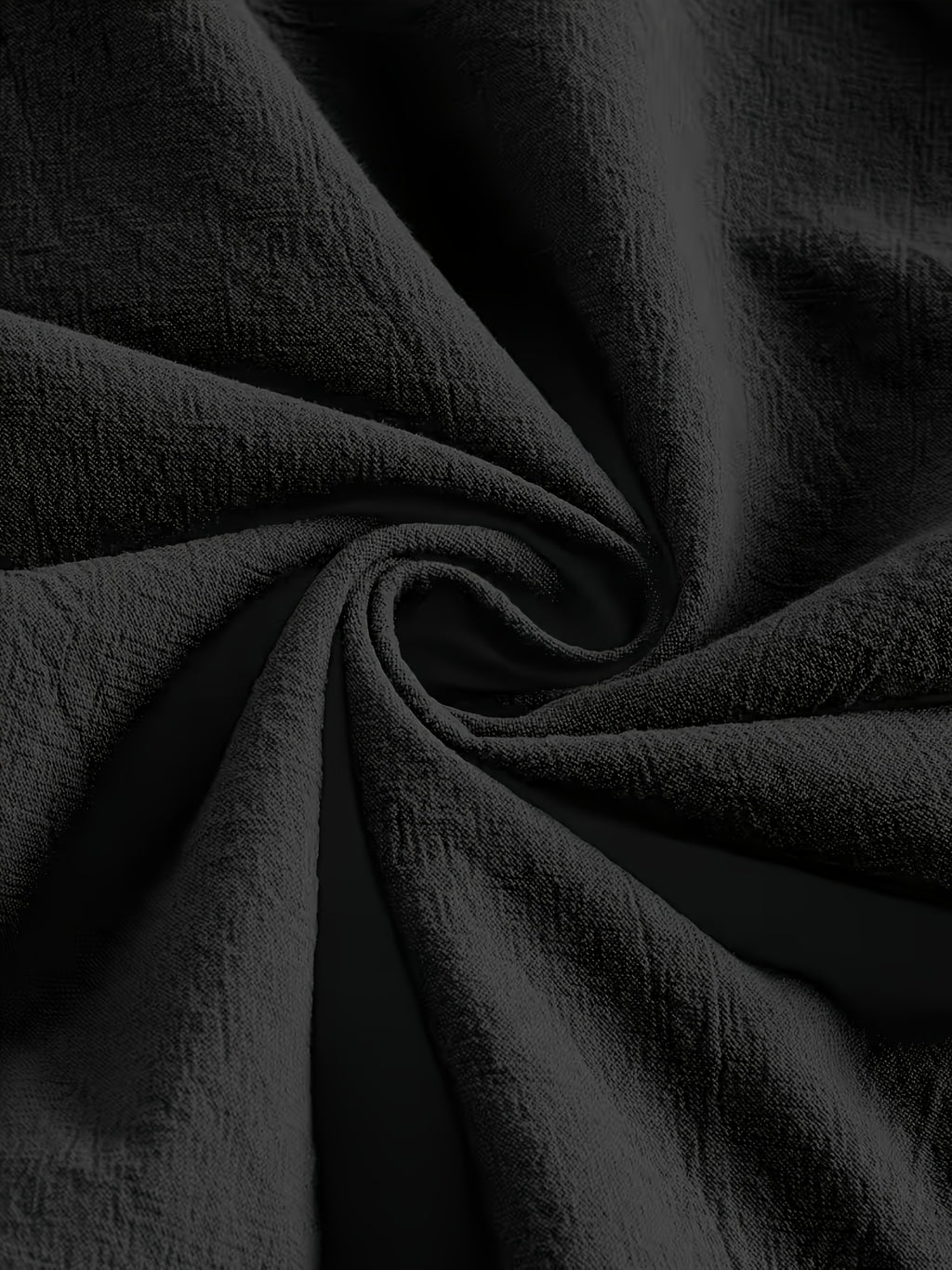 Pantalon en coton grande taille — Noir crêpé, jambe droite