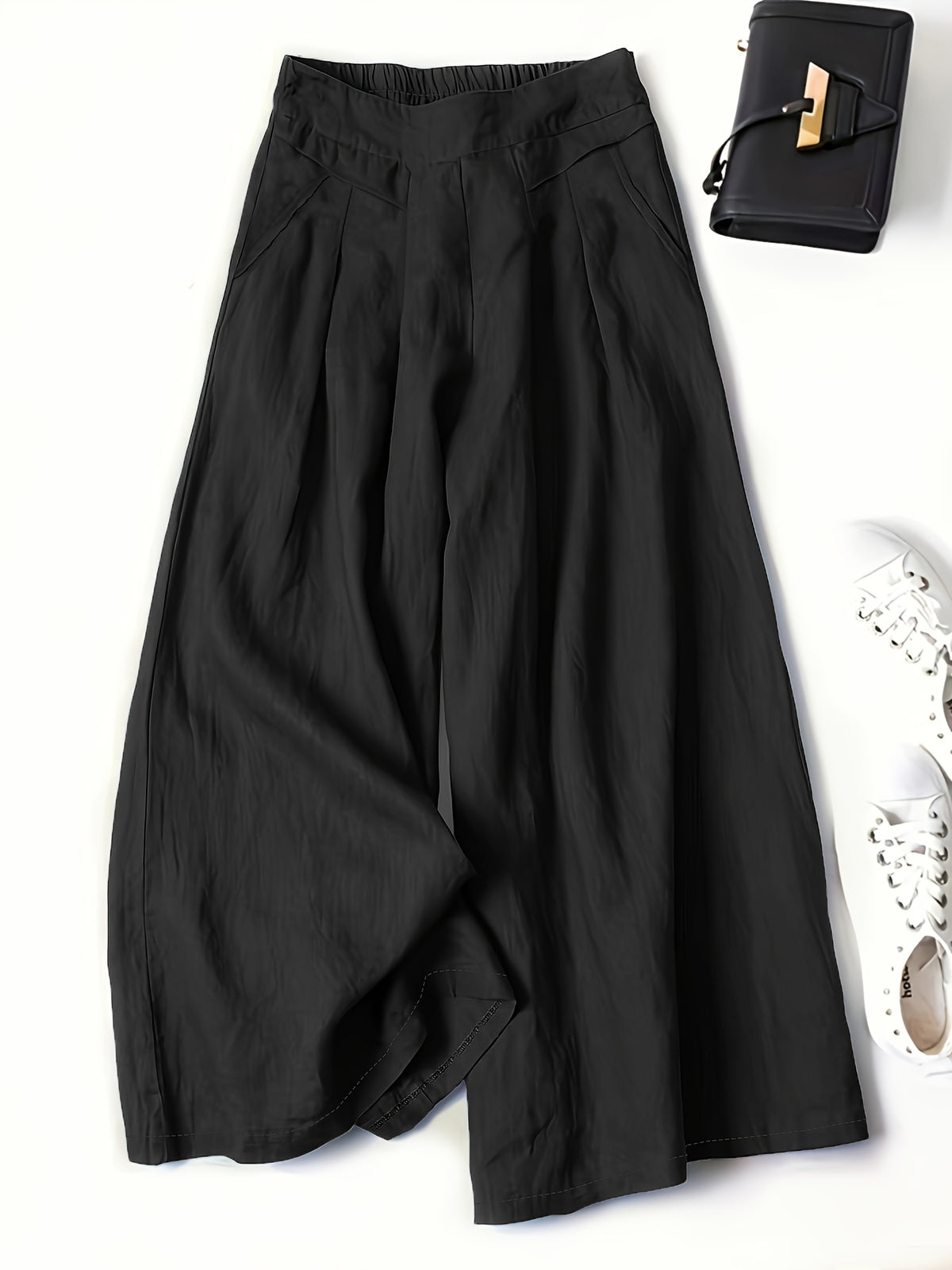 Pantalon d'été grande taille — Jambe très ample et fluide