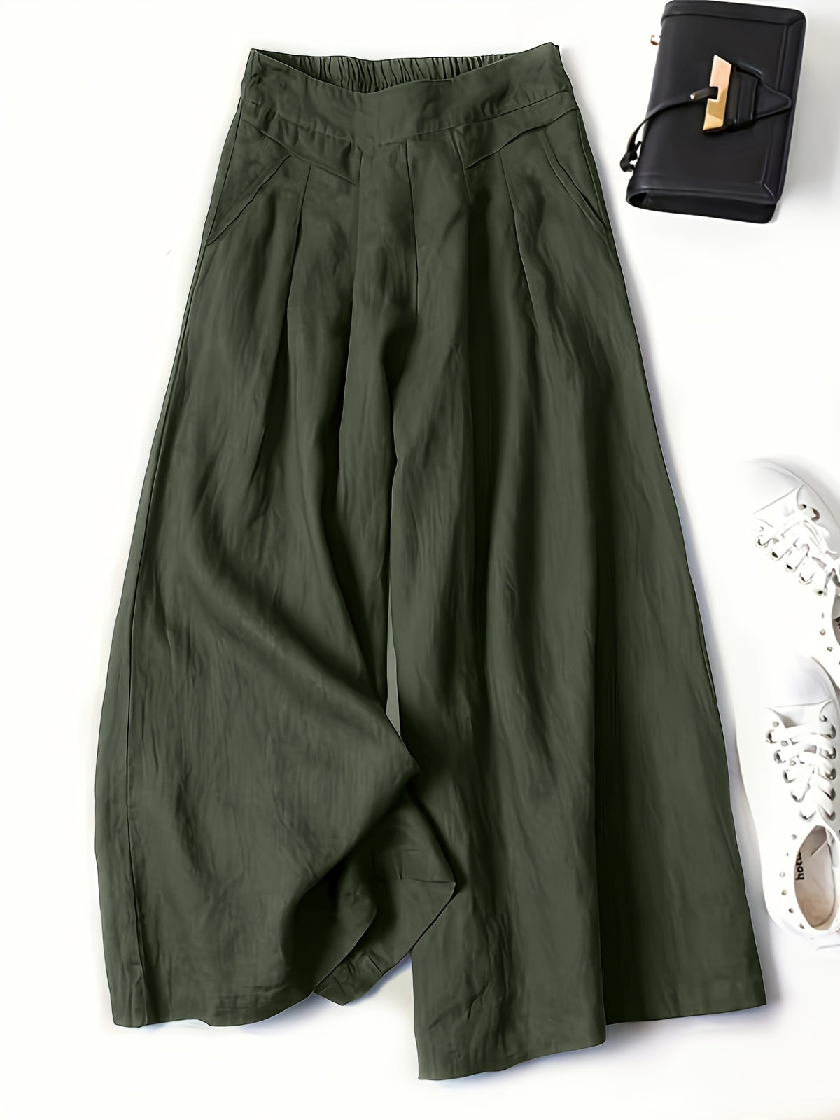 Pantalon d'été grande taille — Jambe très ample et fluide