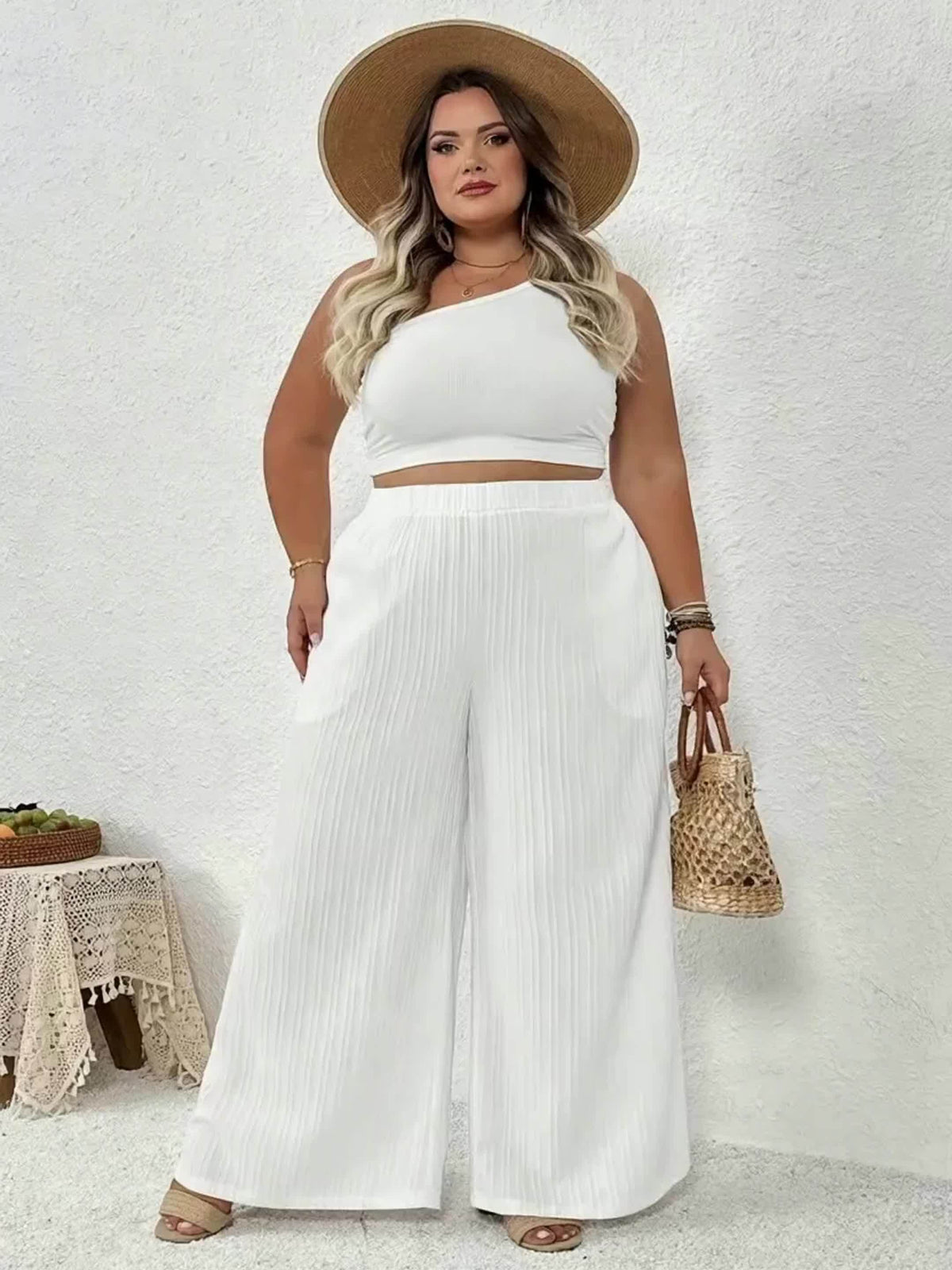 Pantalon grande taille — Côtes verticales, du 5XL au 9XL
