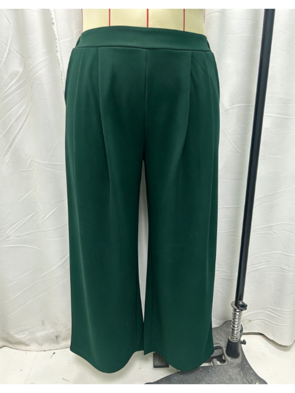Pantalon taille haute grande taille — Plis creux, jambe ample