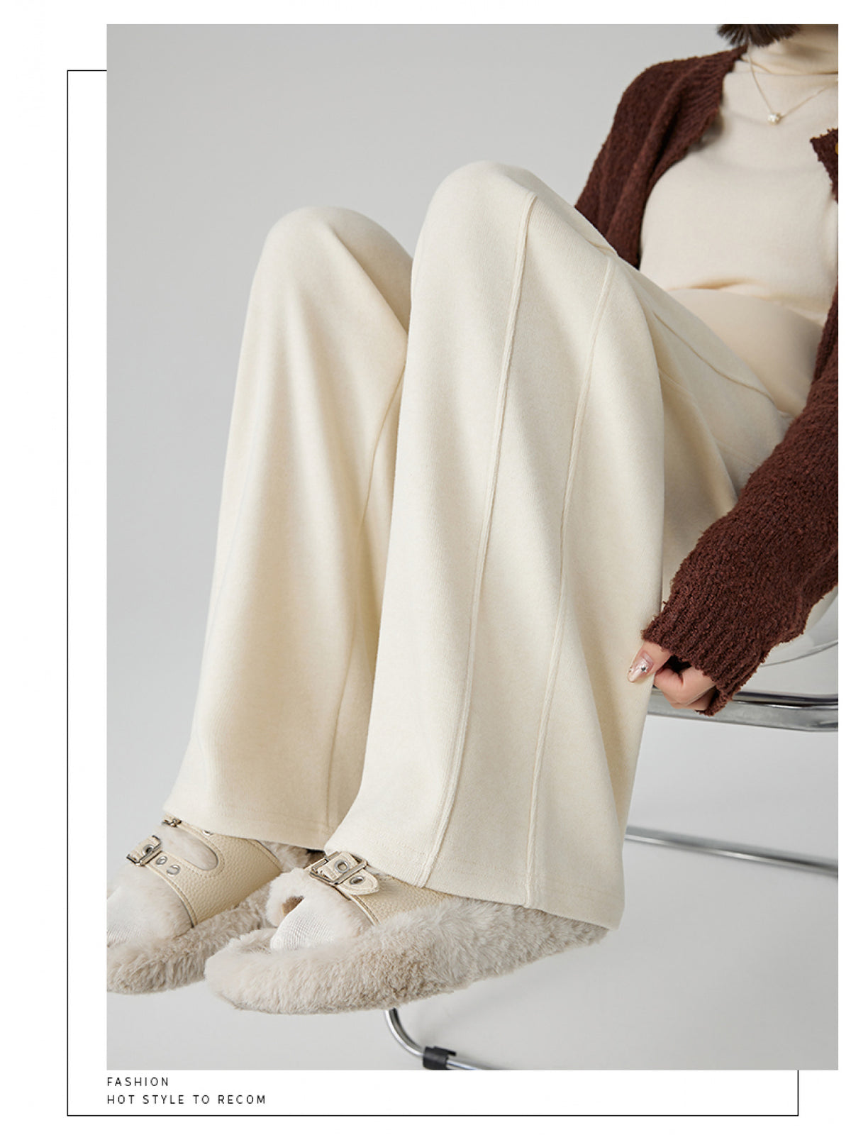Pantalon de grossesse grande taille — Jambe large doublé