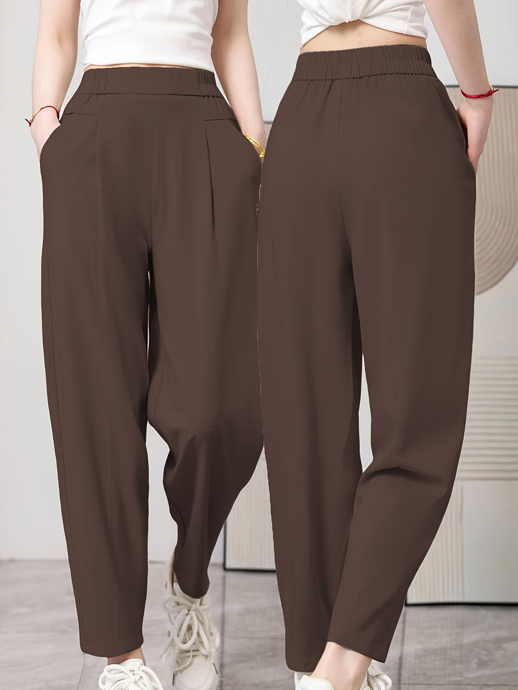 Pantalon harem grande taille, quatre teintes, jambe fuselée