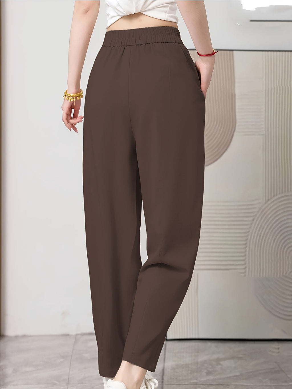Pantalon harem grande taille, quatre teintes, jambe fuselée