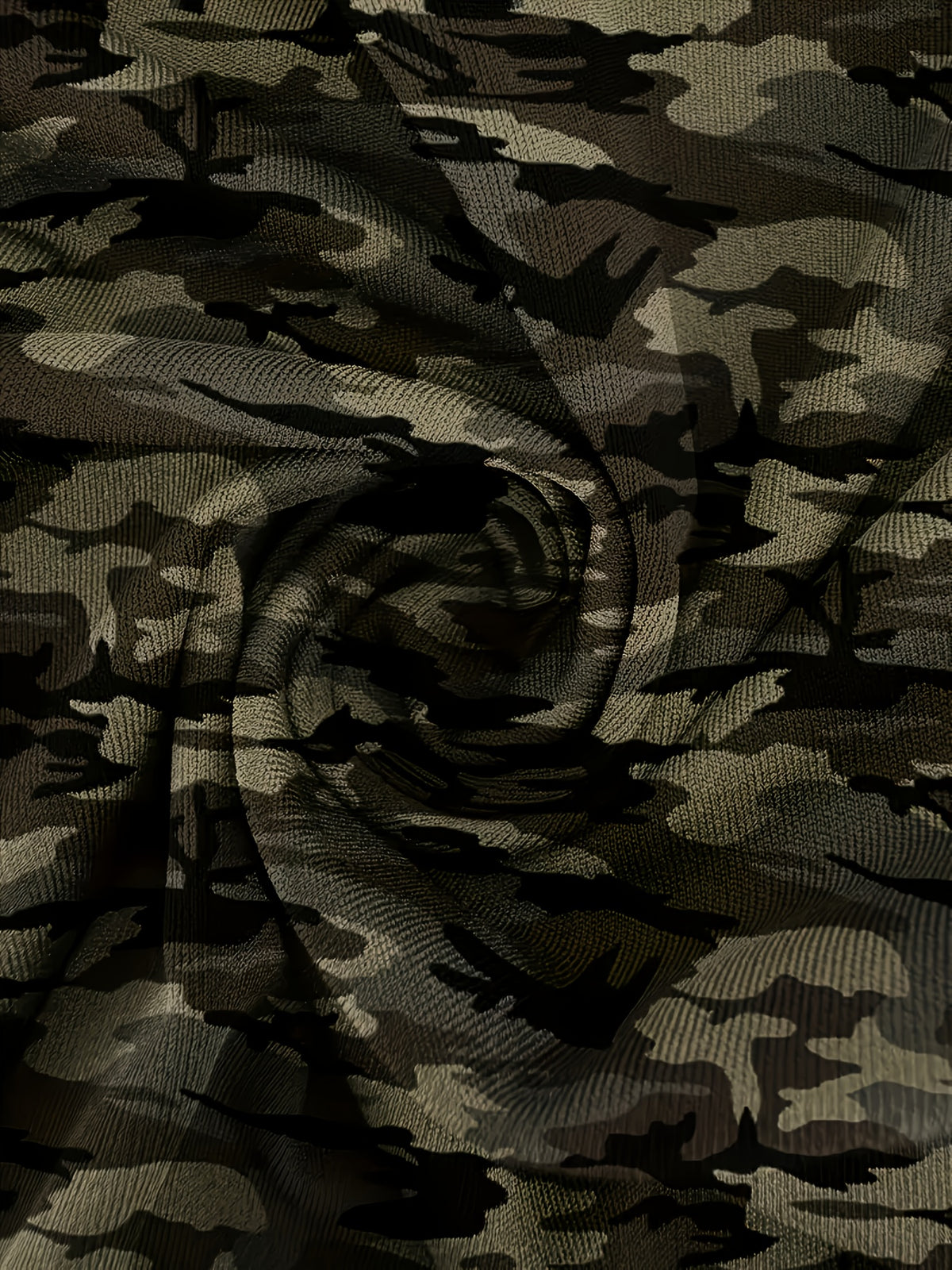 Pantalon large grande taille — Camouflage en maille souple