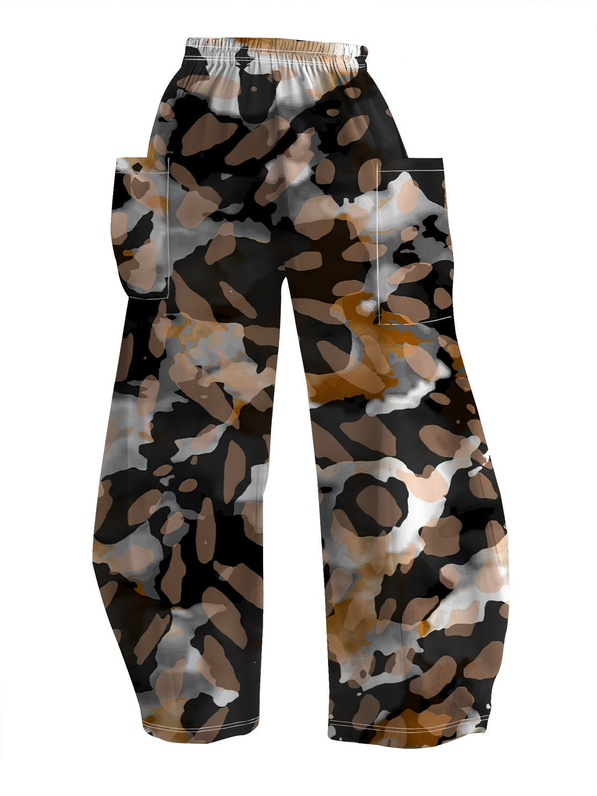 Pantalon large grande taille — Camouflage aux tons de terre