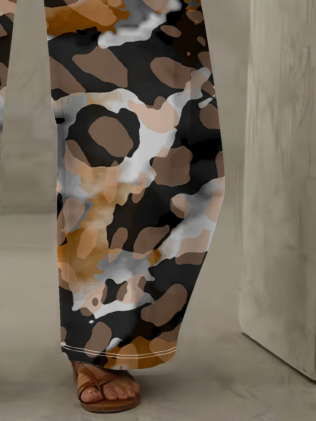 Pantalon large grande taille — Camouflage aux tons de terre